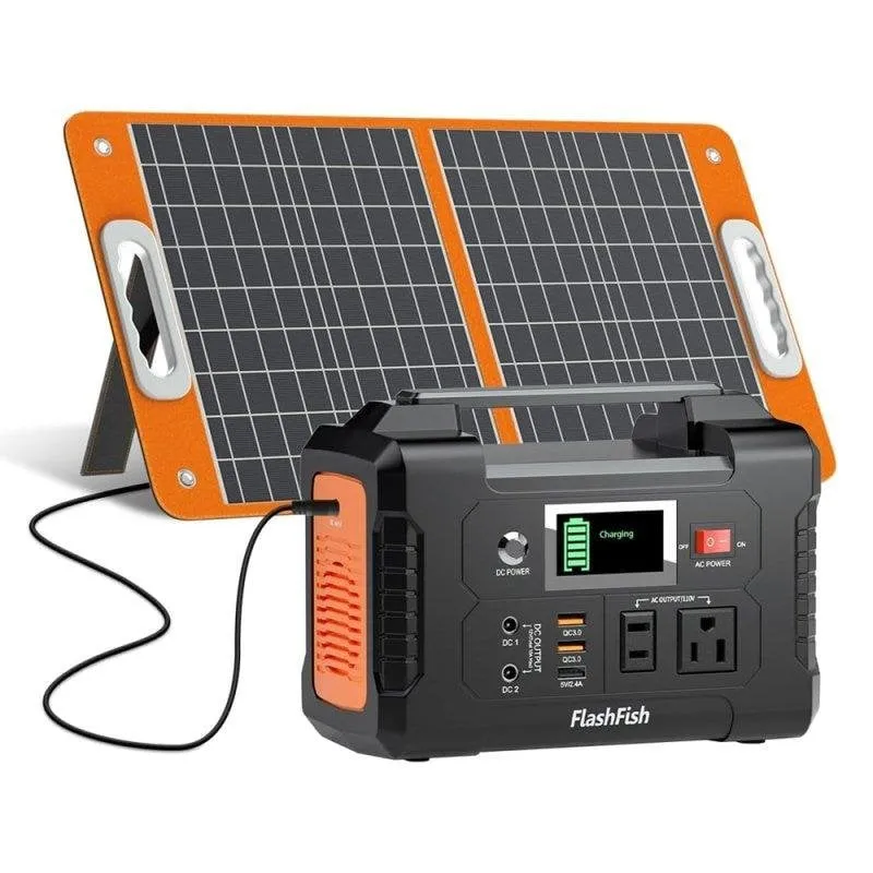 Stazione di energia Flashfish E200 408Wh 2 porte AC 2 porte DC 3 porte USB Pannello solare - immagine 1
