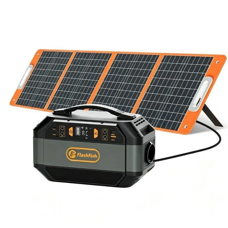 Stazione di energia Flashfish P56 288,6Wh 9 porte AC/DC/USB Batteria Li-ion Pannello solare - immagine 1