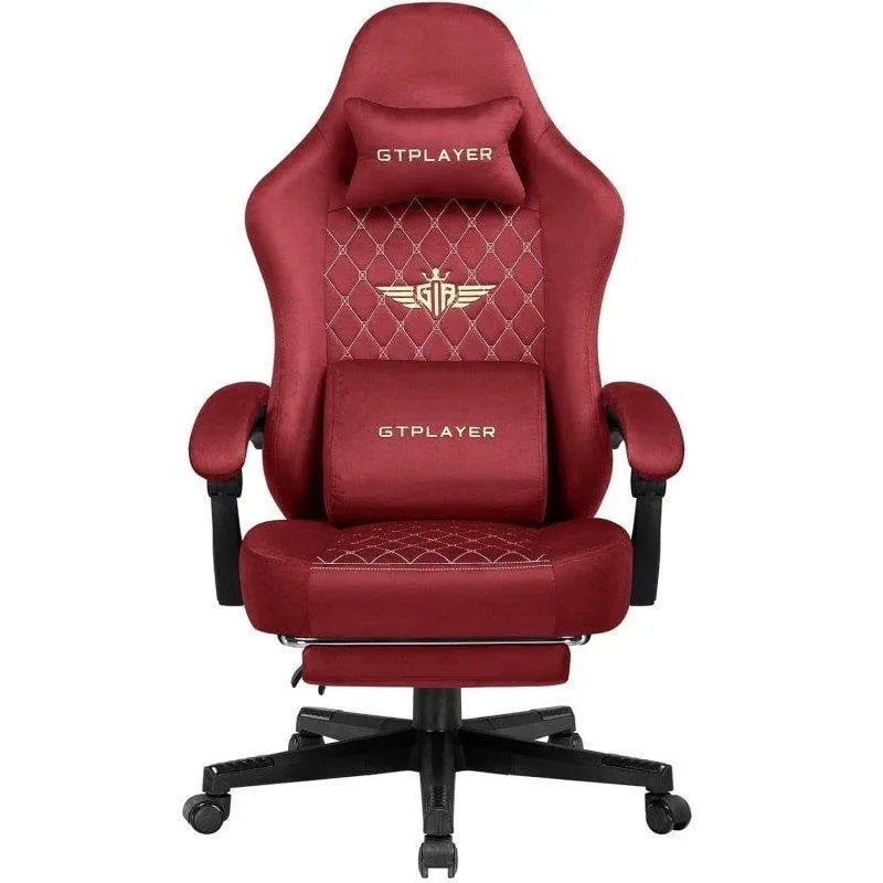 Sedia Gaming Ergonomica GTPLAYER Tessuto Rosso 150 kg - immagine 1