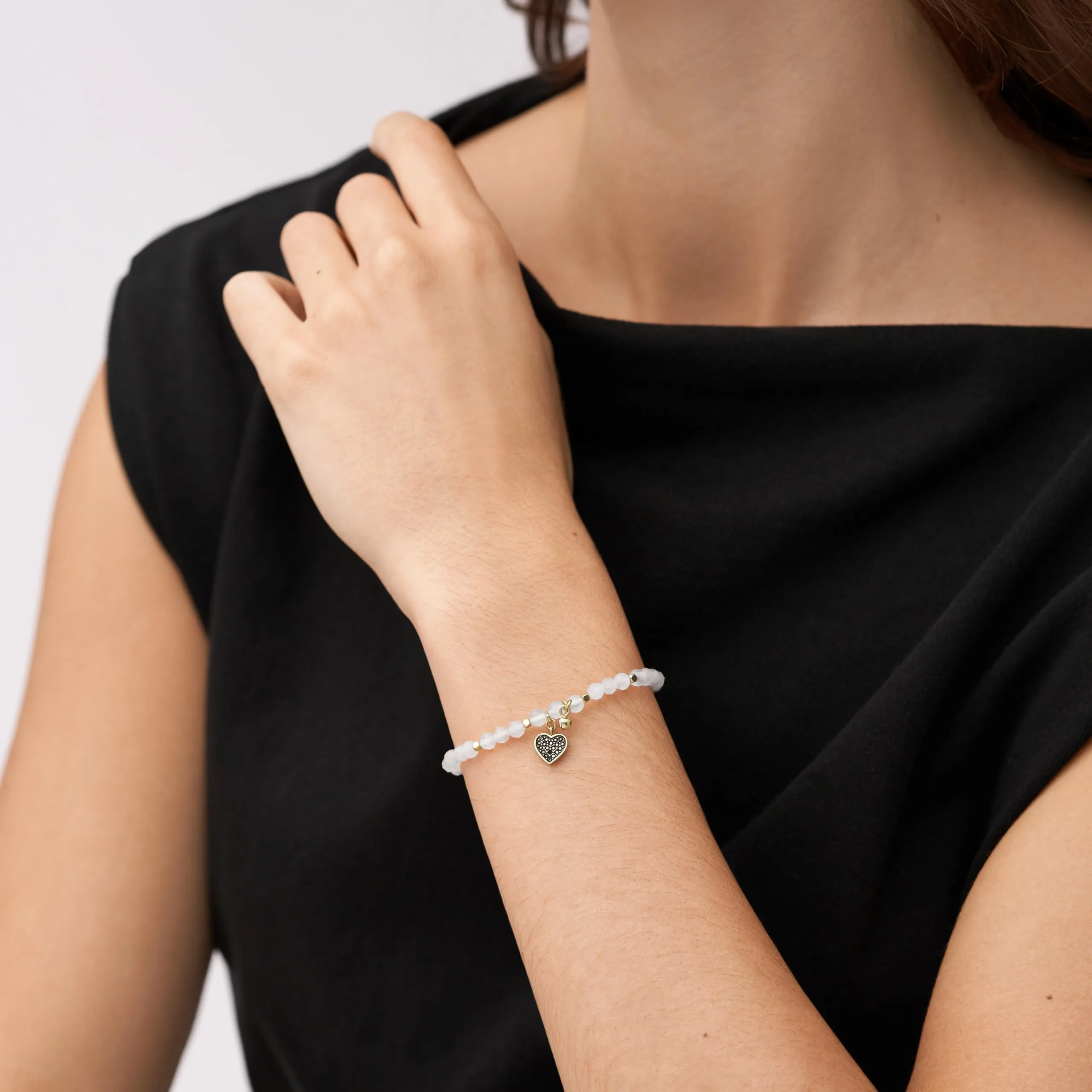 Fossil Bracciale Donna Benessere, Lunghezza Interna: 165 mm Bracciale Rosa Semi-Prezioso, JA6922710 - immagine 2