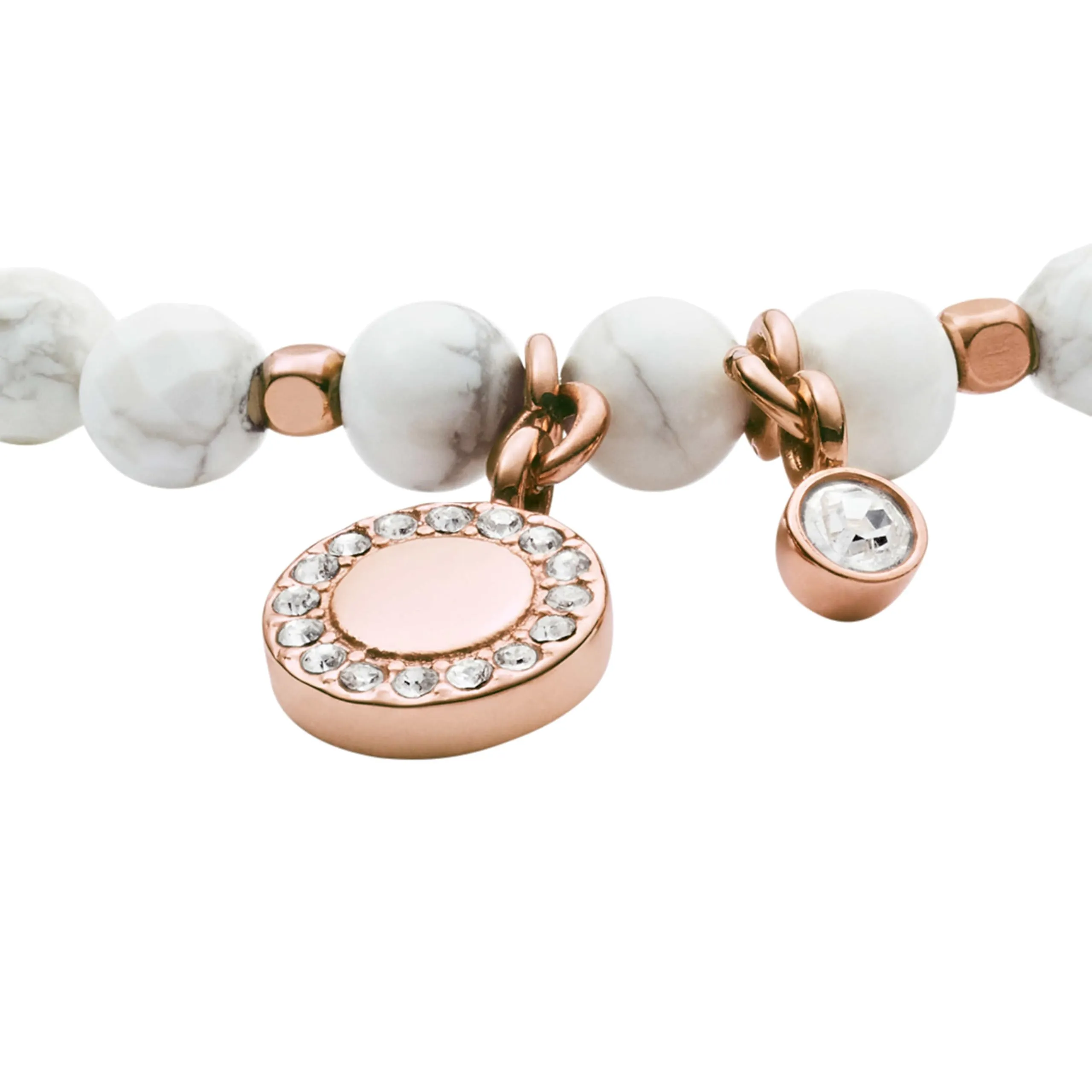 Fossil Bracciale Donna Benessere, Lunghezza Interna: 165 mm Bracciale Bianco Semi-Prezioso, JA6934791 - immagine 3