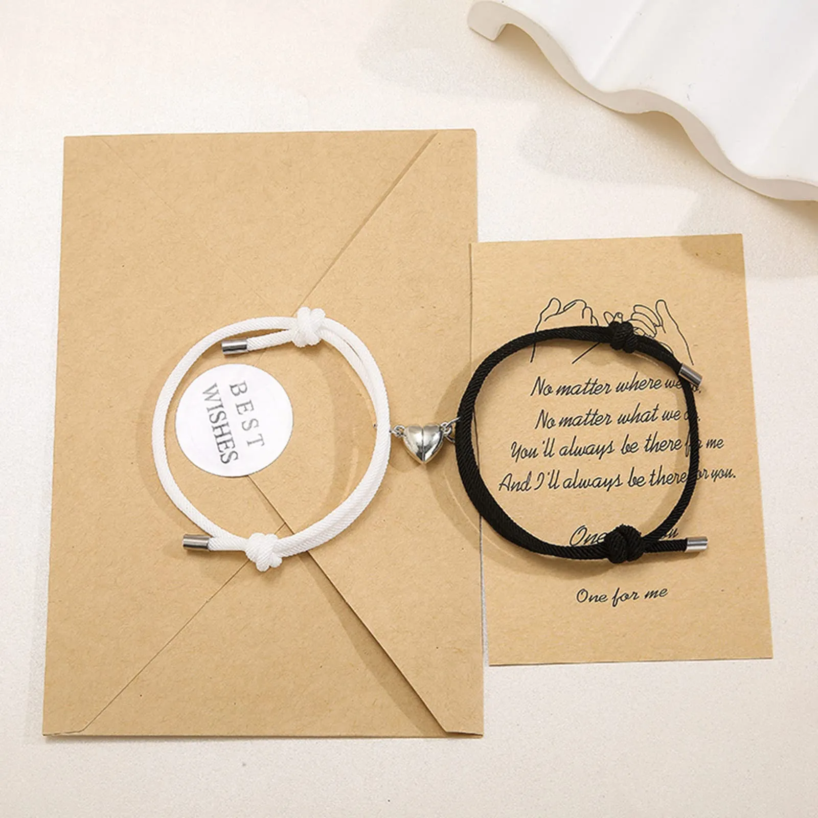 Aucuu Magnetico Braccialetti di Coppia, 2Pezzi Regalo per Coppia, Braccialetti Coppia, Attrazione Reciproca Magnetica Braccialetti, Braccialetto Coordinato Intrecciato in Corda Fatta a Mano - immagine 4