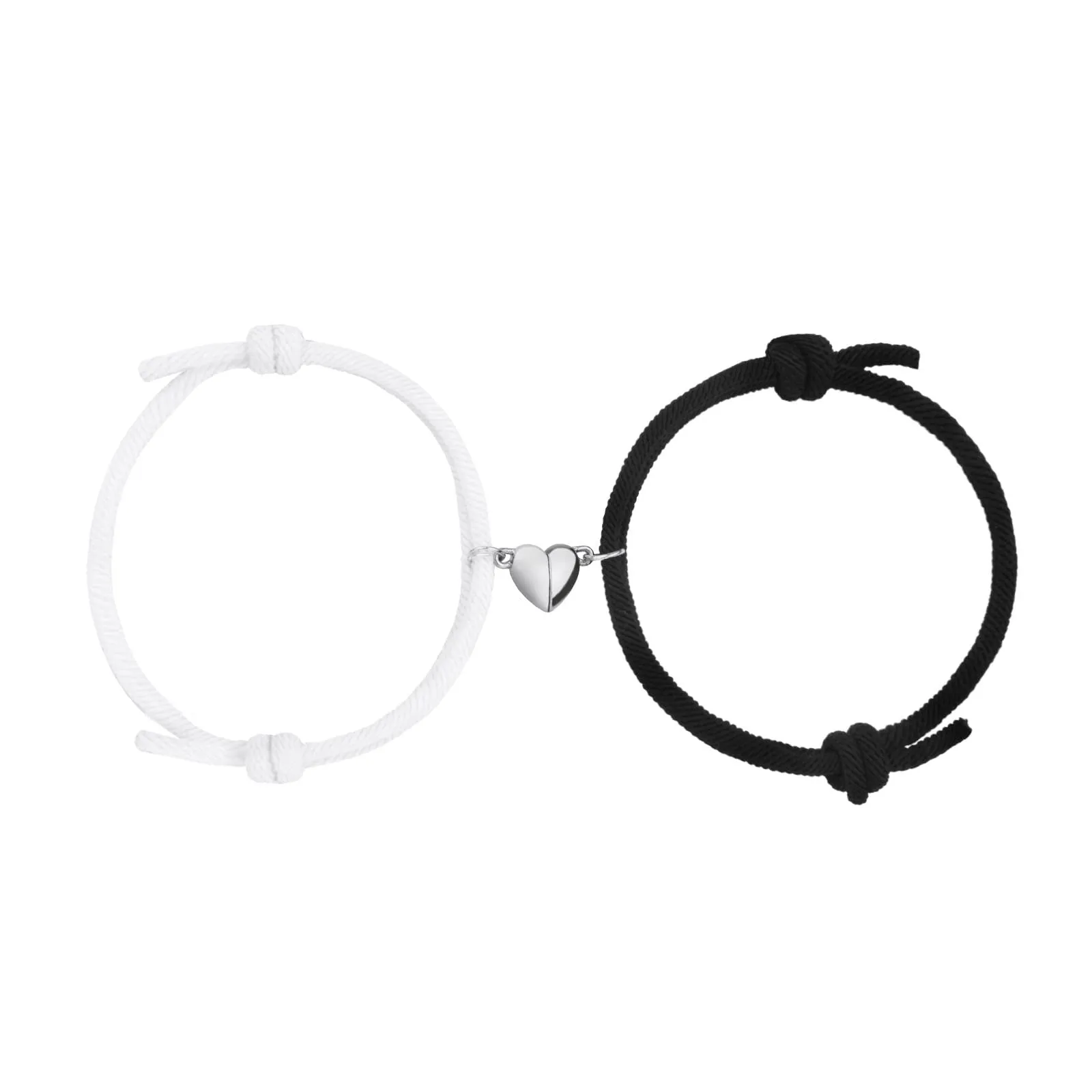 Aucuu Magnetico Braccialetti di Coppia, 2Pezzi Regalo per Coppia, Braccialetti Coppia, Attrazione Reciproca Magnetica Braccialetti, Braccialetto Coordinato Intrecciato in Corda Fatta a Mano - immagine 7