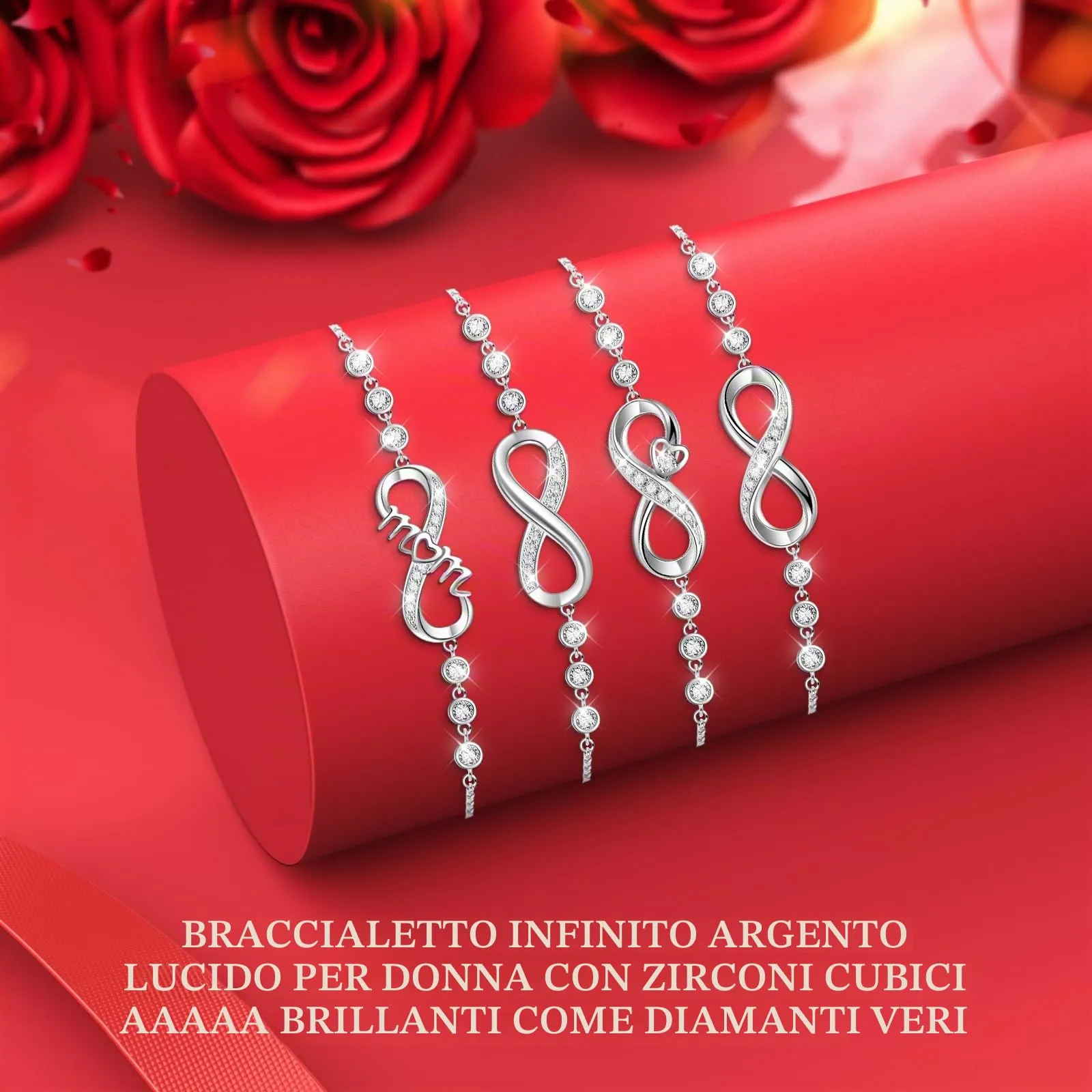 J.Fée Bracciale Donna Argento 925, Bracciale Argento 925 Bracciali Infinito Cuore Bracciali Donna Regalo Mamma Regalo Festa Della Mamma,52 - immagine 5