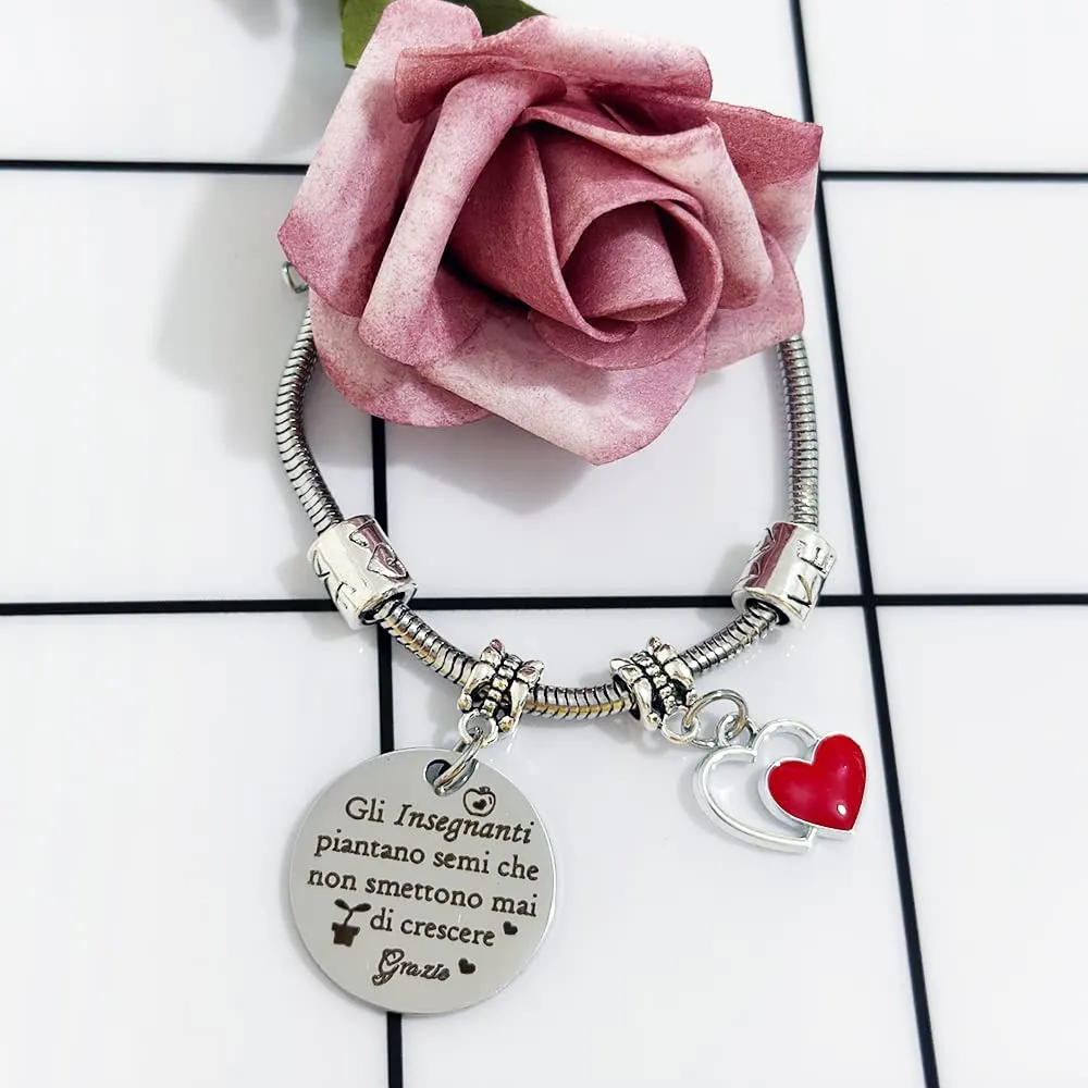 Bracciale Degli Insegnanti Ciondolo Ape Carino Insegnante Apprezza Giorno Degli Insegnanti Regalo Compleanno Tutor Grazie Gioielli Speciali Ricordo Laurea All'Insegnante Regali Natale Ringraziamento - immagine 3