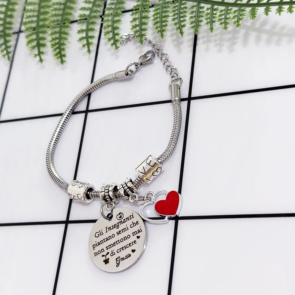 Bracciale Degli Insegnanti Ciondolo Ape Carino Insegnante Apprezza Giorno Degli Insegnanti Regalo Compleanno Tutor Grazie Gioielli Speciali Ricordo Laurea All'Insegnante Regali Natale Ringraziamento - immagine 4