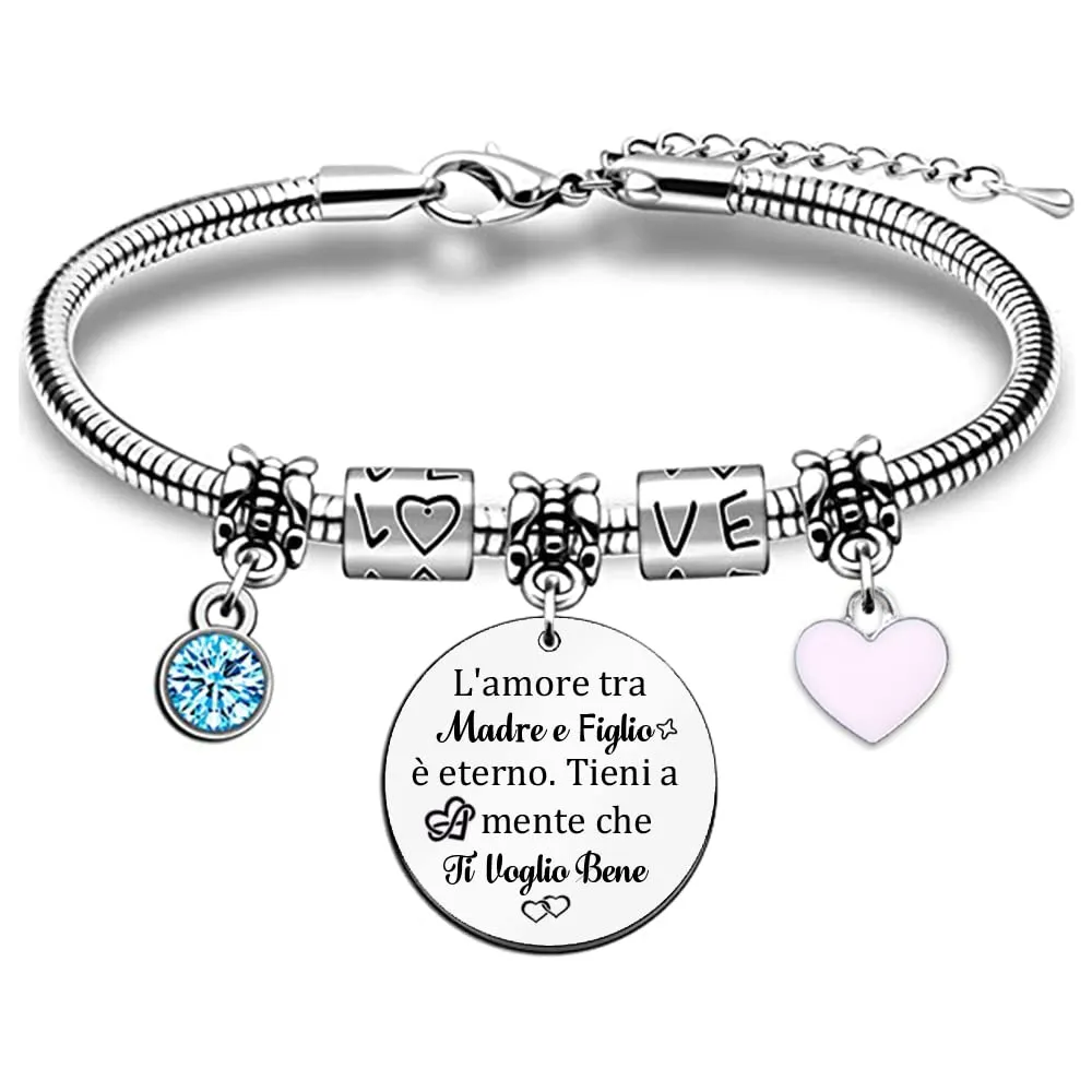 Mamma E Figlio Bracciali Braccialetto Regolabile Mamma Festa Della Mamma Regali Compleanno Mamma Figlio Amore Per Sempre Promemoria Gioielli Ricordo Accompagnare Apprezzare Ringraziamento Natale - immagine 1