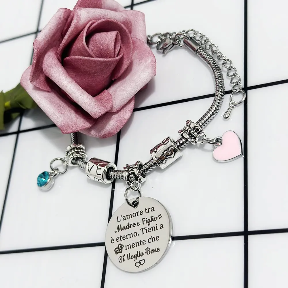 Mamma E Figlio Bracciali Braccialetto Regolabile Mamma Festa Della Mamma Regali Compleanno Mamma Figlio Amore Per Sempre Promemoria Gioielli Ricordo Accompagnare Apprezzare Ringraziamento Natale - immagine 2
