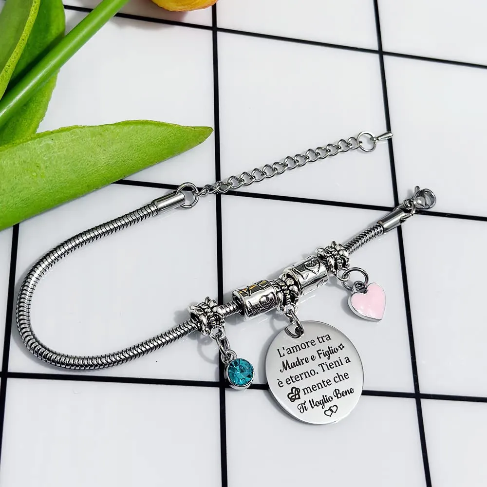 Mamma E Figlio Bracciali Braccialetto Regolabile Mamma Festa Della Mamma Regali Compleanno Mamma Figlio Amore Per Sempre Promemoria Gioielli Ricordo Accompagnare Apprezzare Ringraziamento Natale - immagine 3