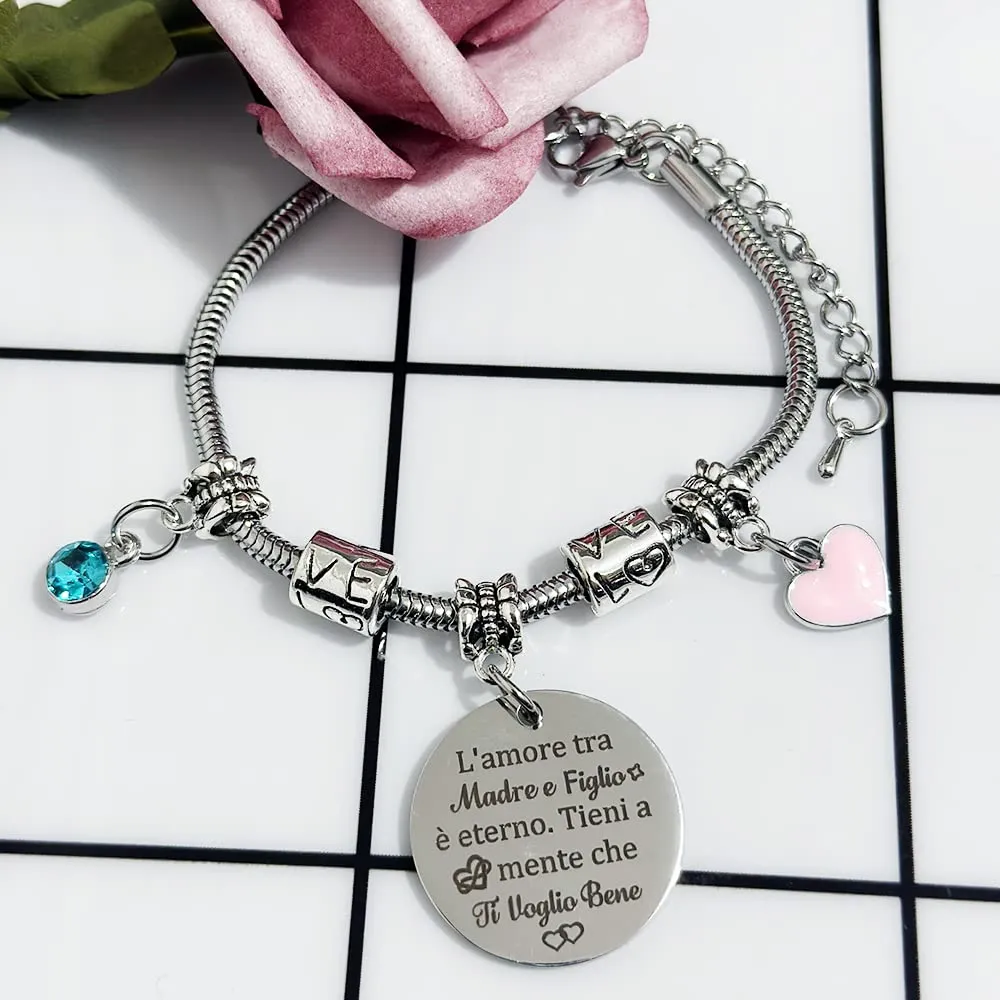 Mamma E Figlio Bracciali Braccialetto Regolabile Mamma Festa Della Mamma Regali Compleanno Mamma Figlio Amore Per Sempre Promemoria Gioielli Ricordo Accompagnare Apprezzare Ringraziamento Natale - immagine 4