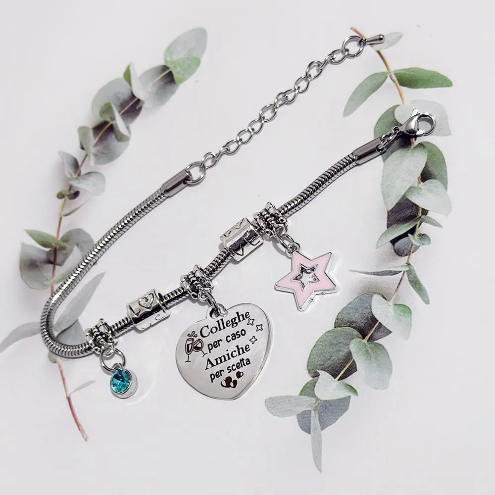 Braccialetti Collega Donne Migliore Amica Apprezzare Regalo Compleanno Cuore Stelle Charm Gioielli Pensionamento Accompagnare Fantastico Promemoria Regali Natale Colleghe Per Caso Amiche Per Scelta - immagine 3