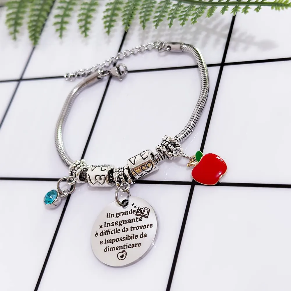 Braccialetti Da Polso Insegnanti Donna Bracciale Regali Festa Dell'Insegnante Studenti Laurea Grazie Natale Pensionamento Apprezzare Settimana Della Squadra Un Grande Insegnante è Difficile Da Trovare - immagine 2