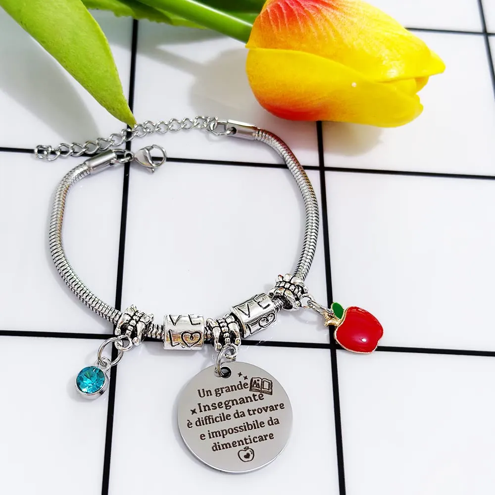 Braccialetti Da Polso Insegnanti Donna Bracciale Regali Festa Dell'Insegnante Studenti Laurea Grazie Natale Pensionamento Apprezzare Settimana Della Squadra Un Grande Insegnante è Difficile Da Trovare - immagine 3