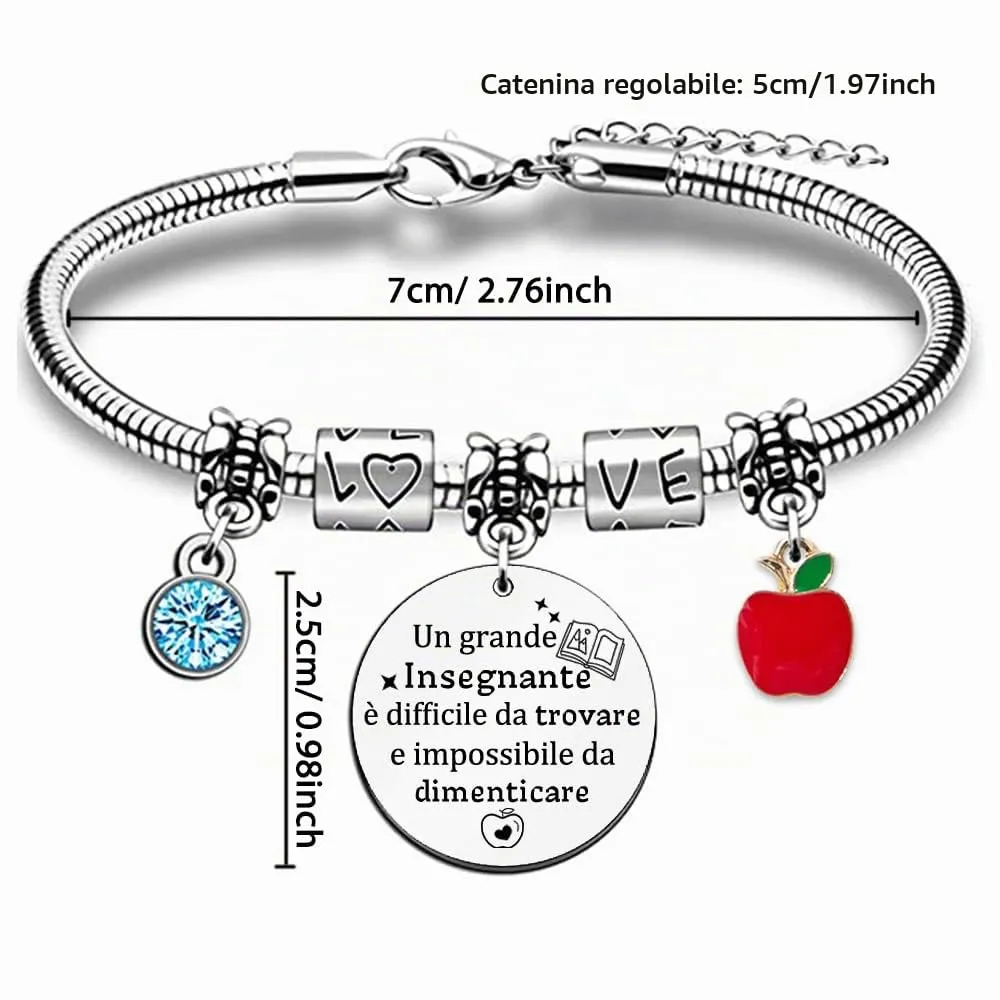 Braccialetti Da Polso Insegnanti Donna Bracciale Regali Festa Dell'Insegnante Studenti Laurea Grazie Natale Pensionamento Apprezzare Settimana Della Squadra Un Grande Insegnante è Difficile Da Trovare - immagine 4