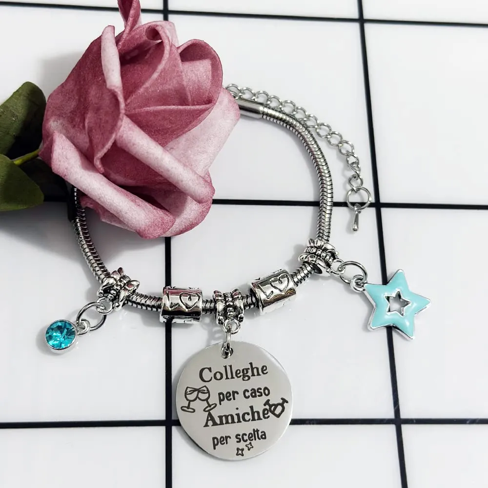 Collega Amica Bracciali Donne Amicizia Apprezzare Divertente Compleanno Regalo Charme Cuore Gioielli Colleghe Per Caso Amiche Per Scelta Accompagnare Promemoria Regali Di Natale Addio Ricordo Speciale - immagine 2