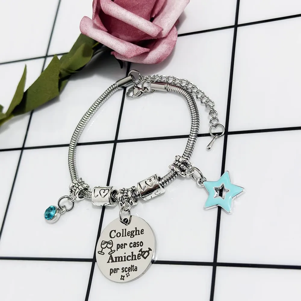 Collega Amica Bracciali Donne Amicizia Apprezzare Divertente Compleanno Regalo Charme Cuore Gioielli Colleghe Per Caso Amiche Per Scelta Accompagnare Promemoria Regali Di Natale Addio Ricordo Speciale - immagine 3
