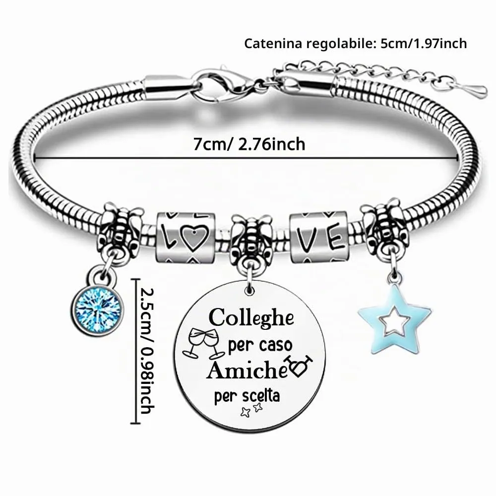 Collega Amica Bracciali Donne Amicizia Apprezzare Divertente Compleanno Regalo Charme Cuore Gioielli Colleghe Per Caso Amiche Per Scelta Accompagnare Promemoria Regali Di Natale Addio Ricordo Speciale - immagine 5