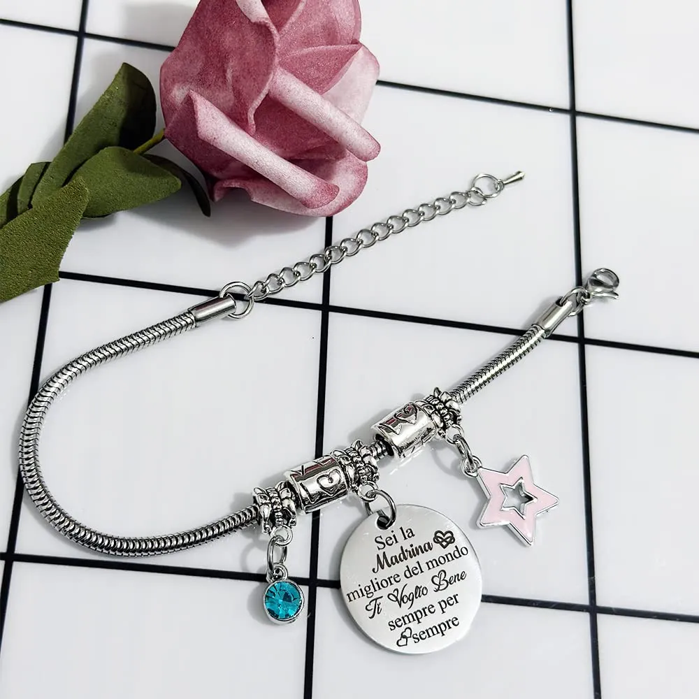Braccialetti Migliore Madrina Del Mondo, Da Polso, Regolabile, Donne - immagine 4