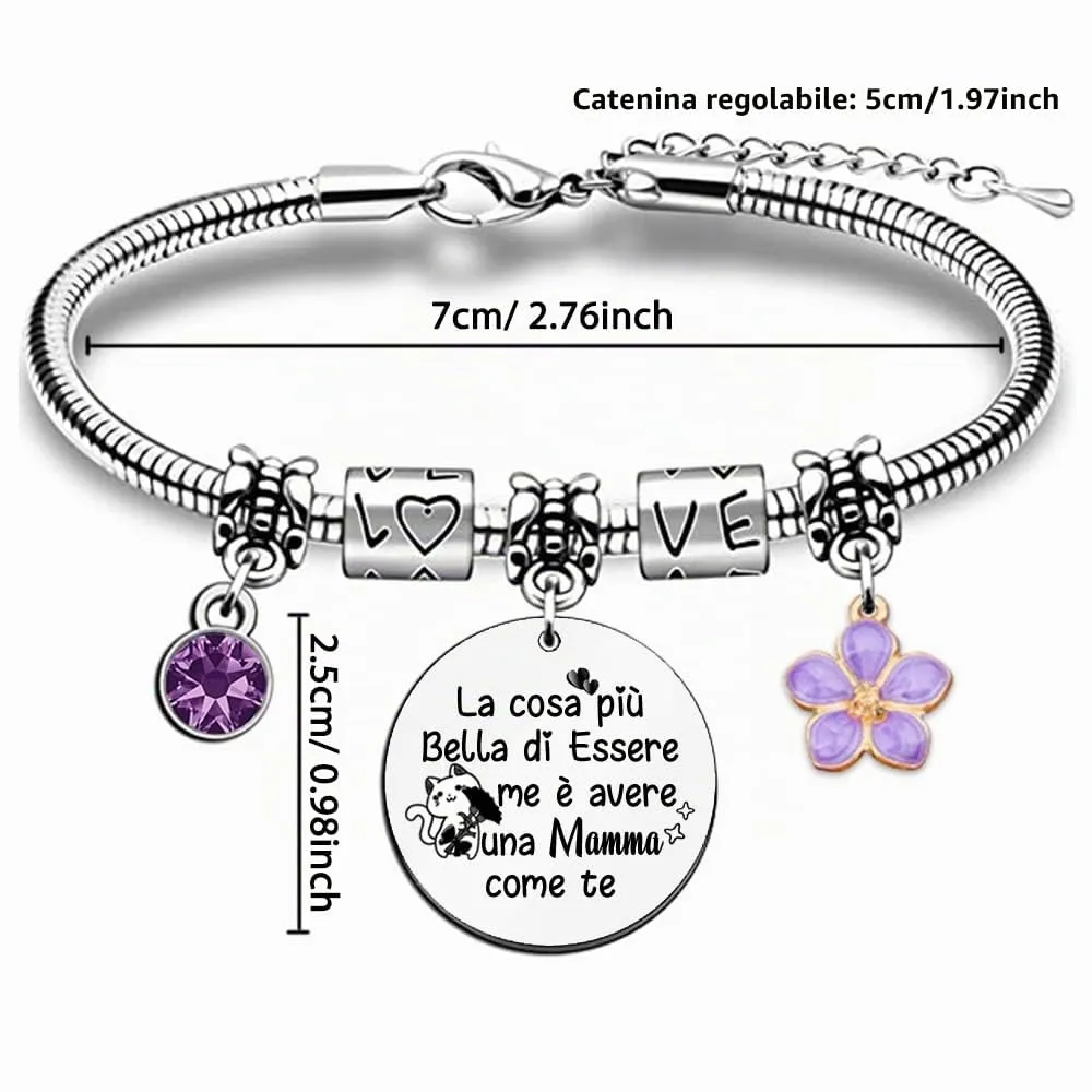 Madre Bangles Donne Polso Braccialetto Felice Festa Della Mamma Compleanno Regalo Fascino Cuore Gioielli Grazie Ricordo Apprezza Regali Natale La Cosa Più Bella Di Essere Me è Avere Una Mamma Come Te - immagine 4