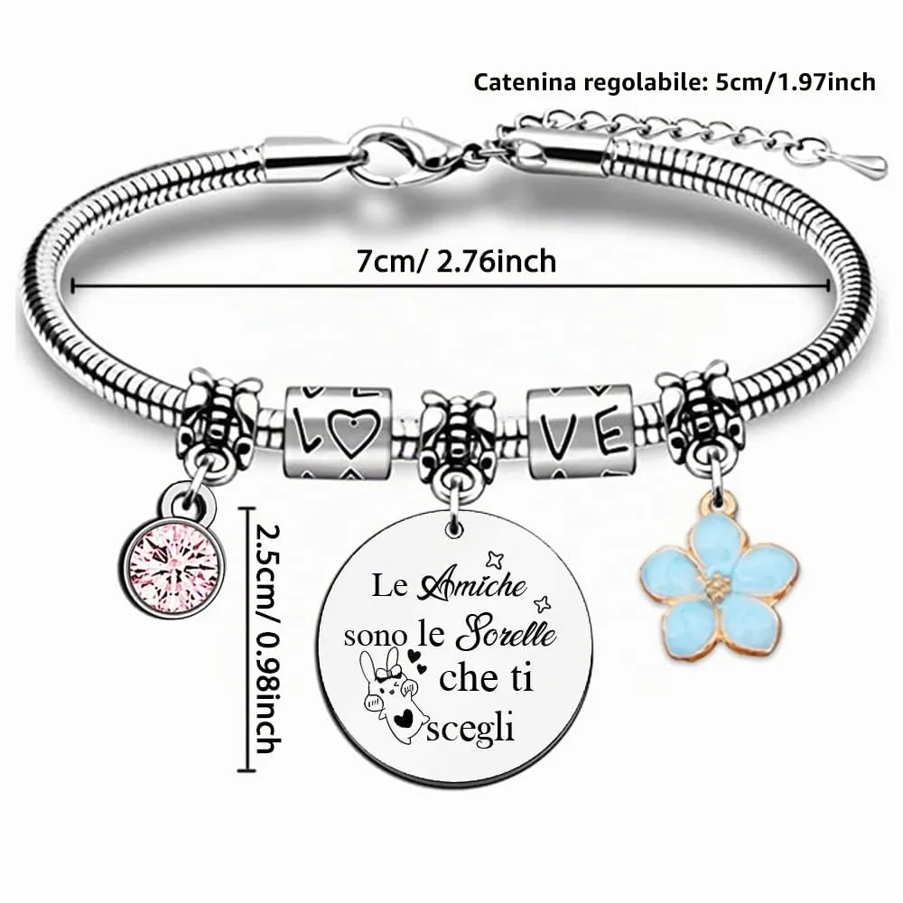 Migliore Amica Bracciali Donne Vera Amicizia Apprezzare Regalo Compleanno Coniglio Gioielli Vai All'Università Laurea Addio Accompagnare Bestie Promemoria Natale Ricordo Moda Regali Carino Fiore - immagine 4