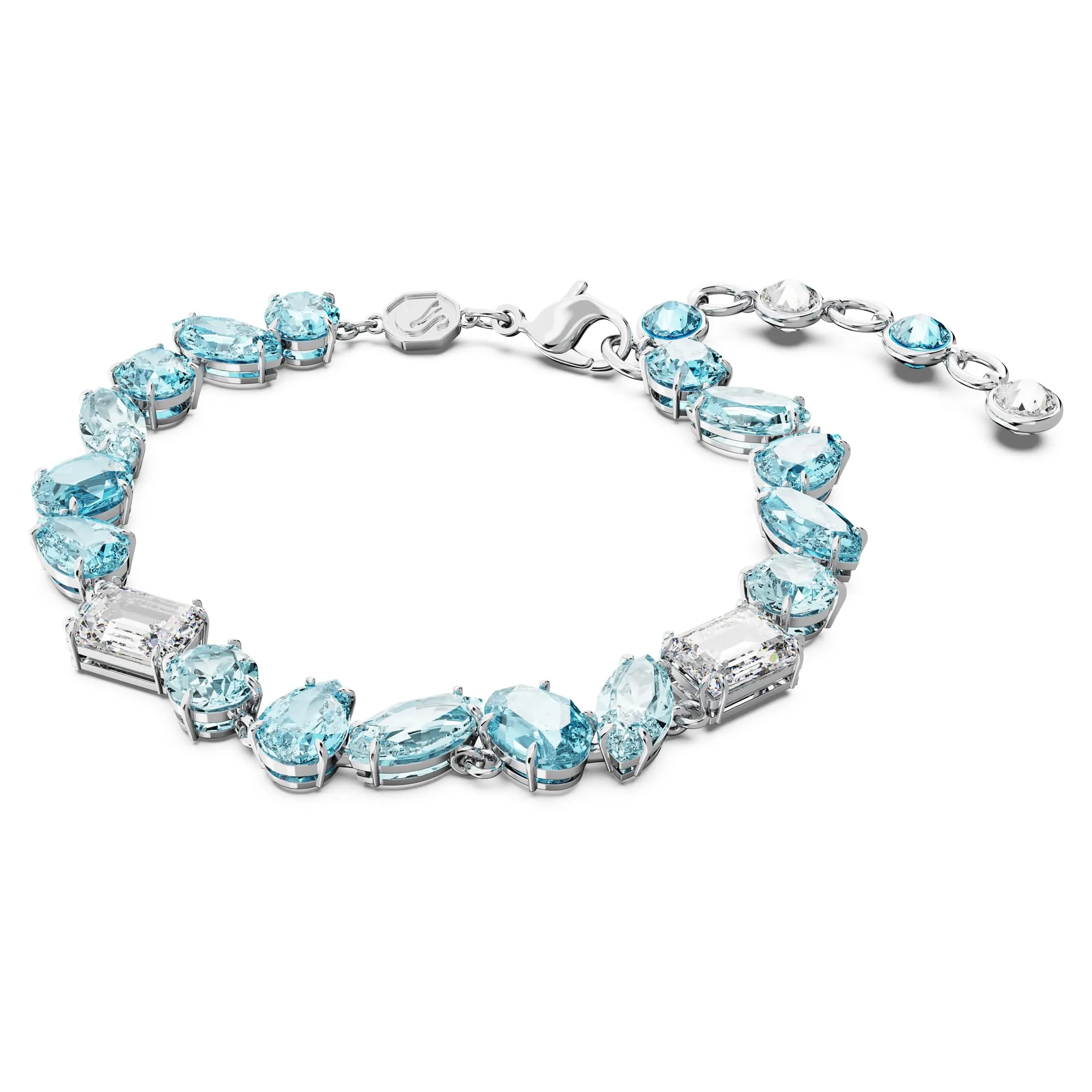 Swarovski Gema Bracelet, Blue And White Mixed-Cut Crystals In A Rhodium Plated Setting, From The Gema Collection - immagine 2