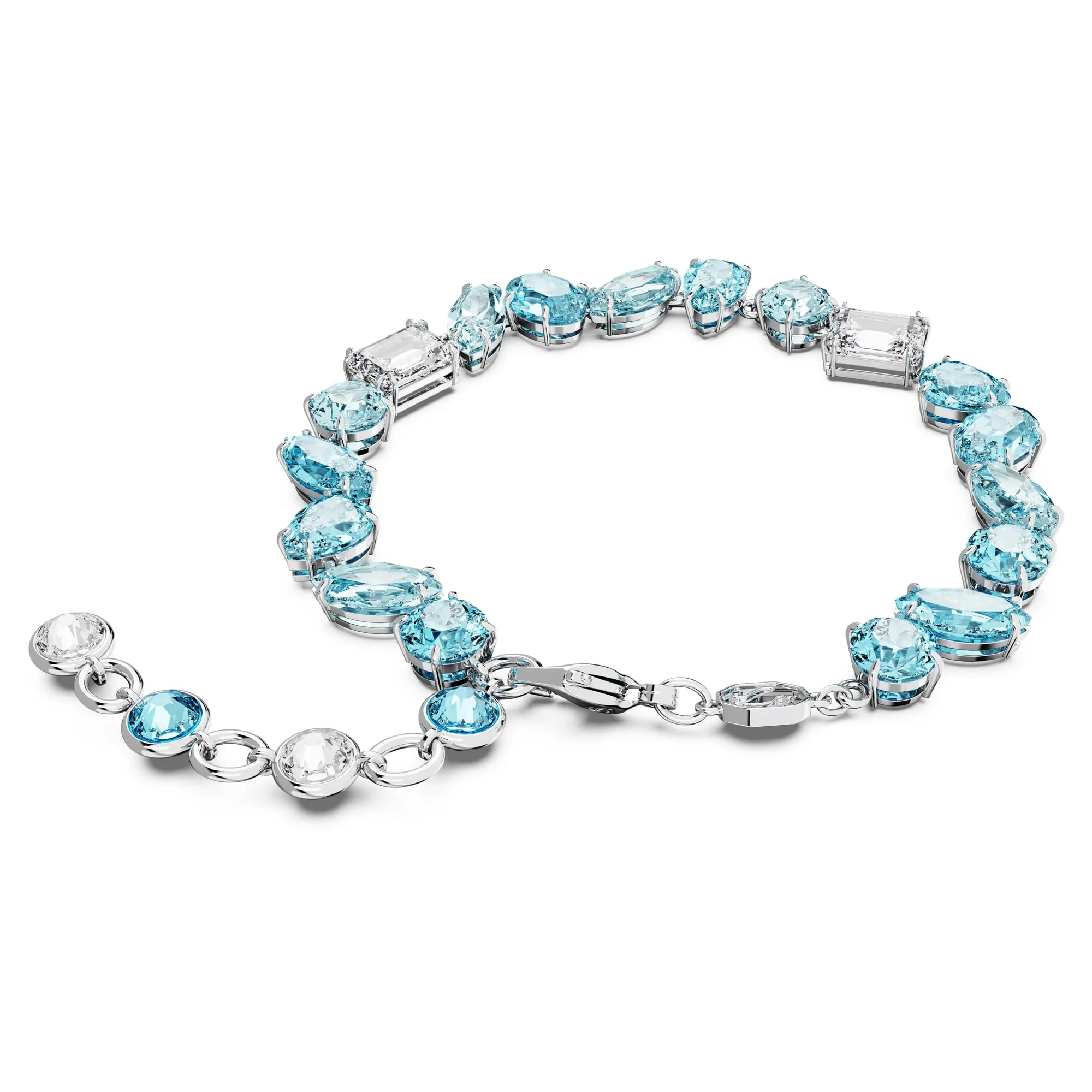 Swarovski Gema Bracelet, Blue And White Mixed-Cut Crystals In A Rhodium Plated Setting, From The Gema Collection - immagine 4