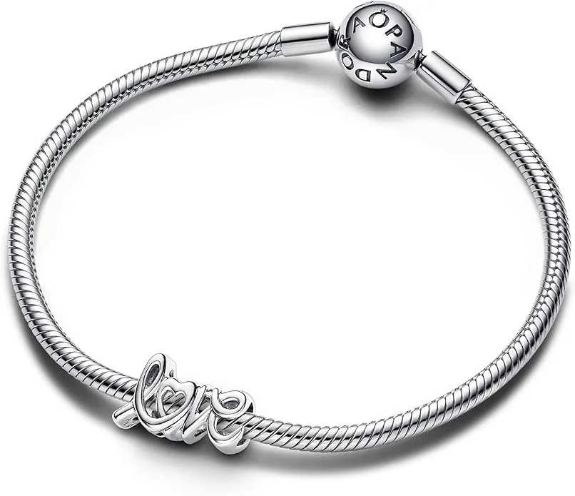 PANDORA Ciondolo Moments con scritta Love in argento Sterling - immagine 3