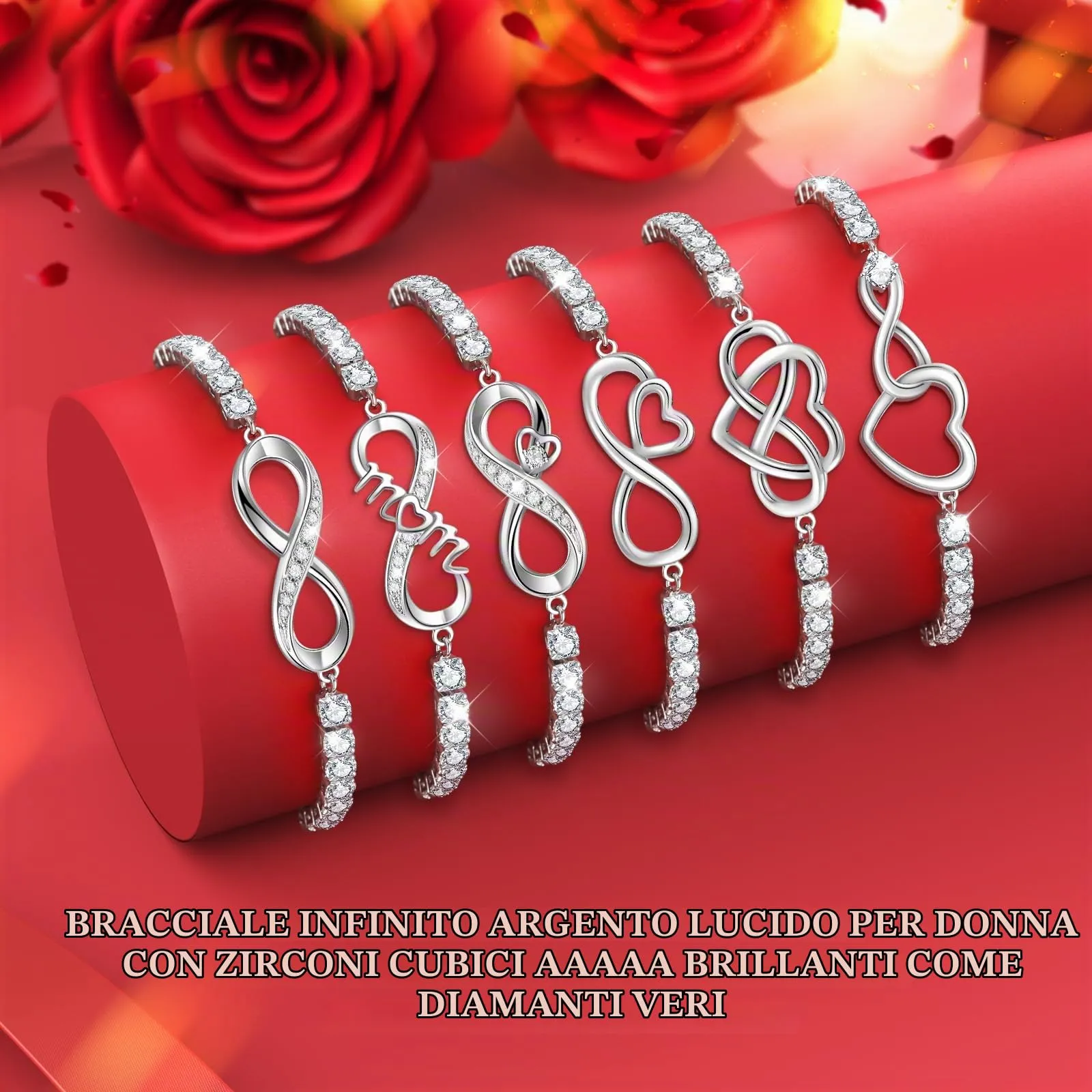 J.Fée Bracciale Donna Argento 925, Bracciale Argento 925 Bracciali Infinito Cuore Bracciali Donna Regalo Regalo per Lei Regali Mamma Regalo Amica,80 - immagine 5