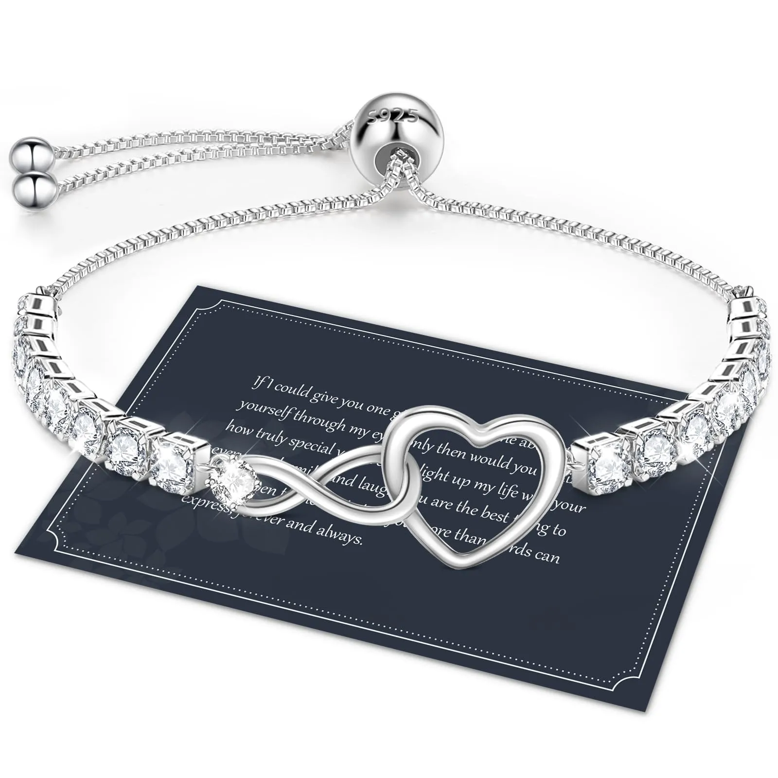 J.Fée Bracciale Infinito Bracciale Donna Argento 925 Bracciali Donna Argento Regalo Gioielli Regalo Per Lei Regali Per Lei - immagine 1