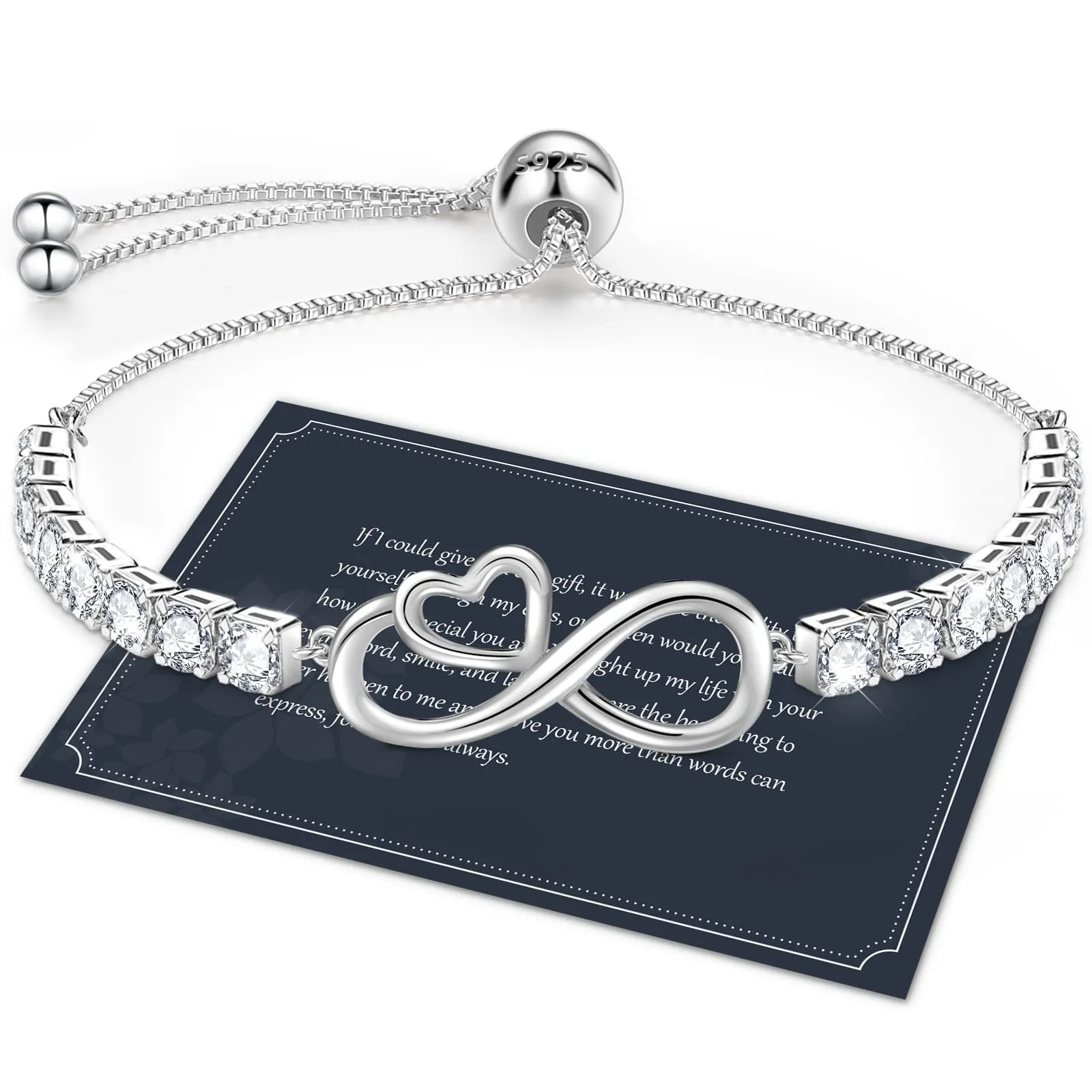 J.Fée Bracciale Infinito Bracciale Donna Argento 925 Bracciali Donna Argento Regalo Gioielli Regalo Per Lei Regali Per Lei - immagine 1