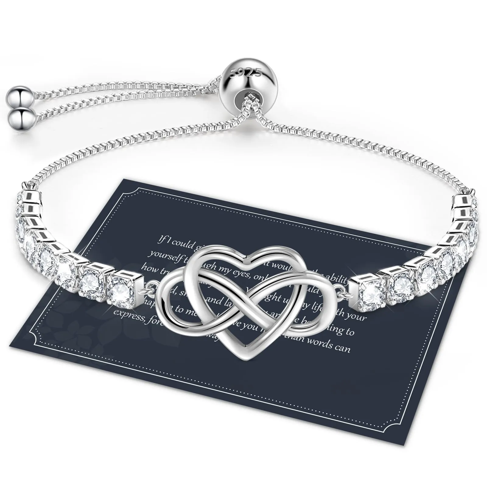 J.Fée Bracciale Infinito Bracciale Donna Argento 925 Bracciali Donna Argento Regalo Gioielli Regalo Per Lei Regali Per Lei - immagine 1