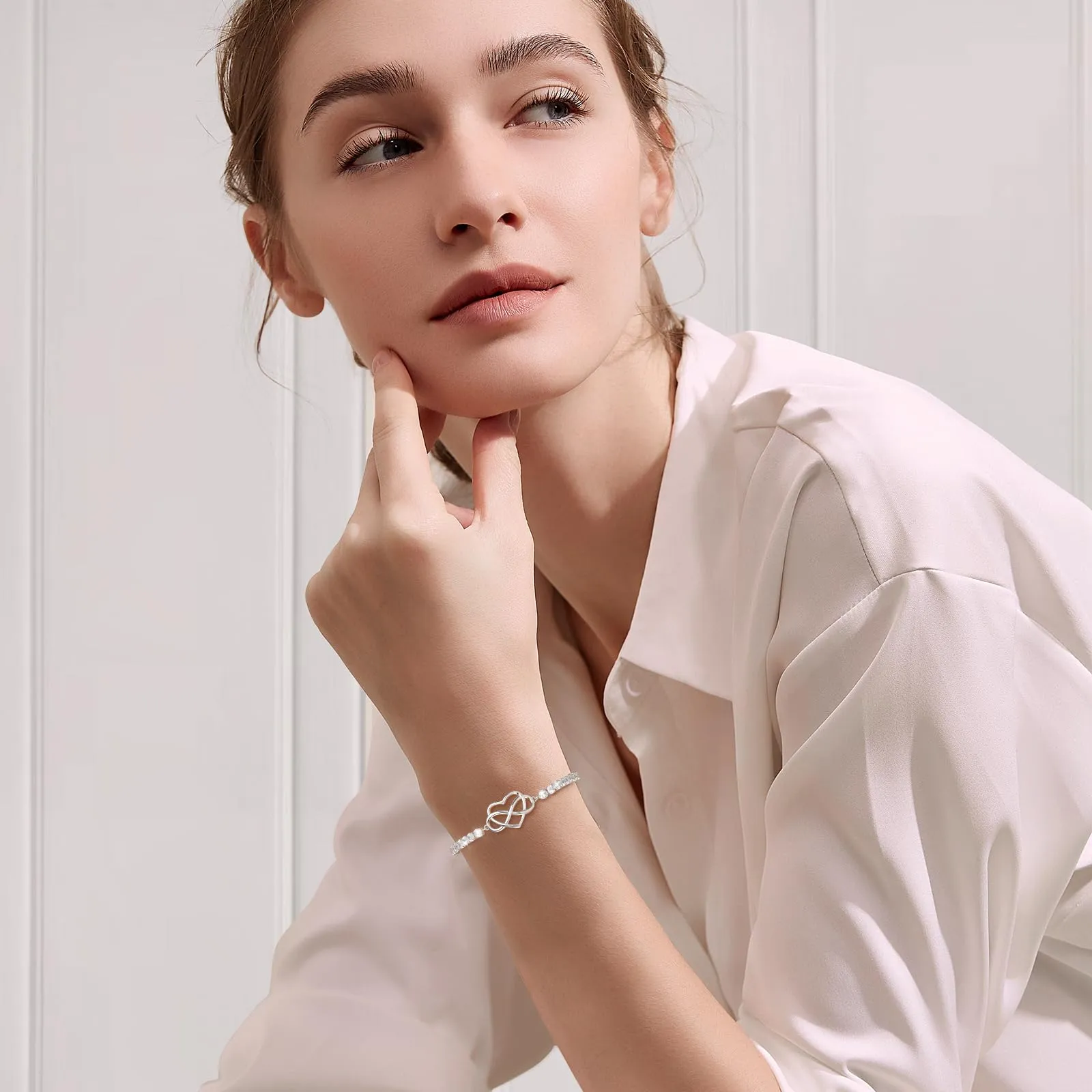 J.Fée Bracciale Infinito Bracciale Donna Argento 925 Bracciali Donna Argento Regalo Gioielli Regalo Per Lei Regali Per Lei - immagine 4