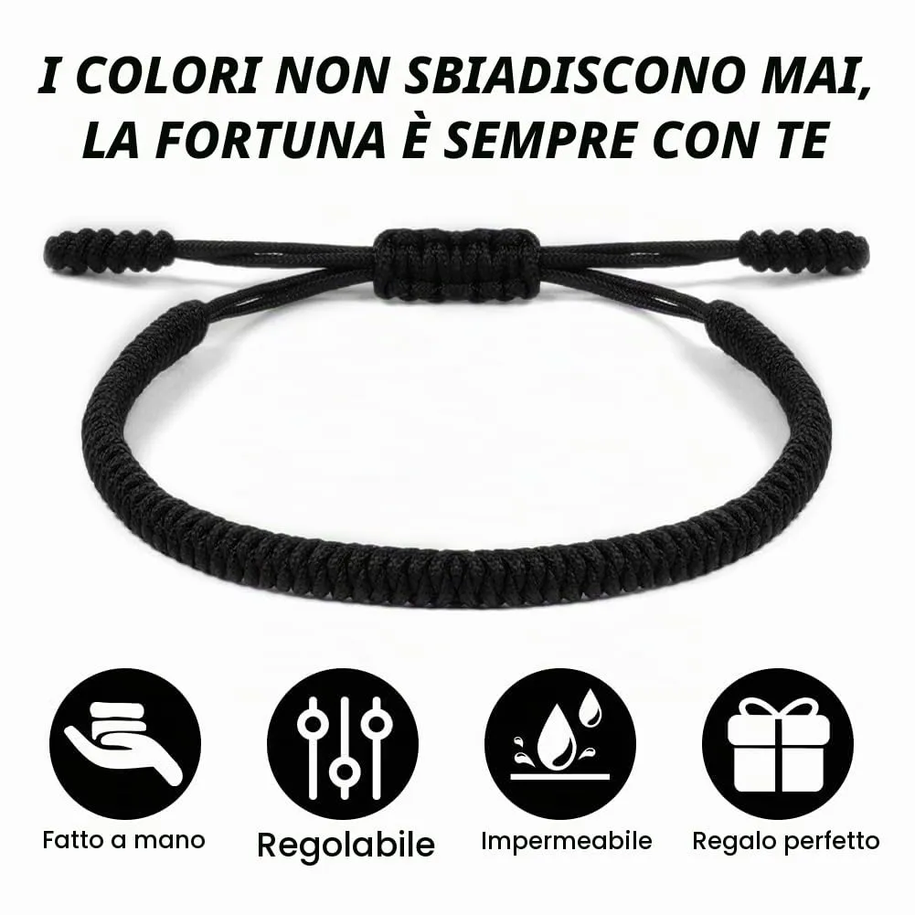 Aucuu Portafortuna Braccialetto, Braccialetti Intrecciati, Braccialetti Amicizia Intrecciati, Tibetano Amicizia Corda Bracciale, Bracciali Fatto a Mano, Bracciale Regolabile per Donne Uomo Bambini - immagine 3