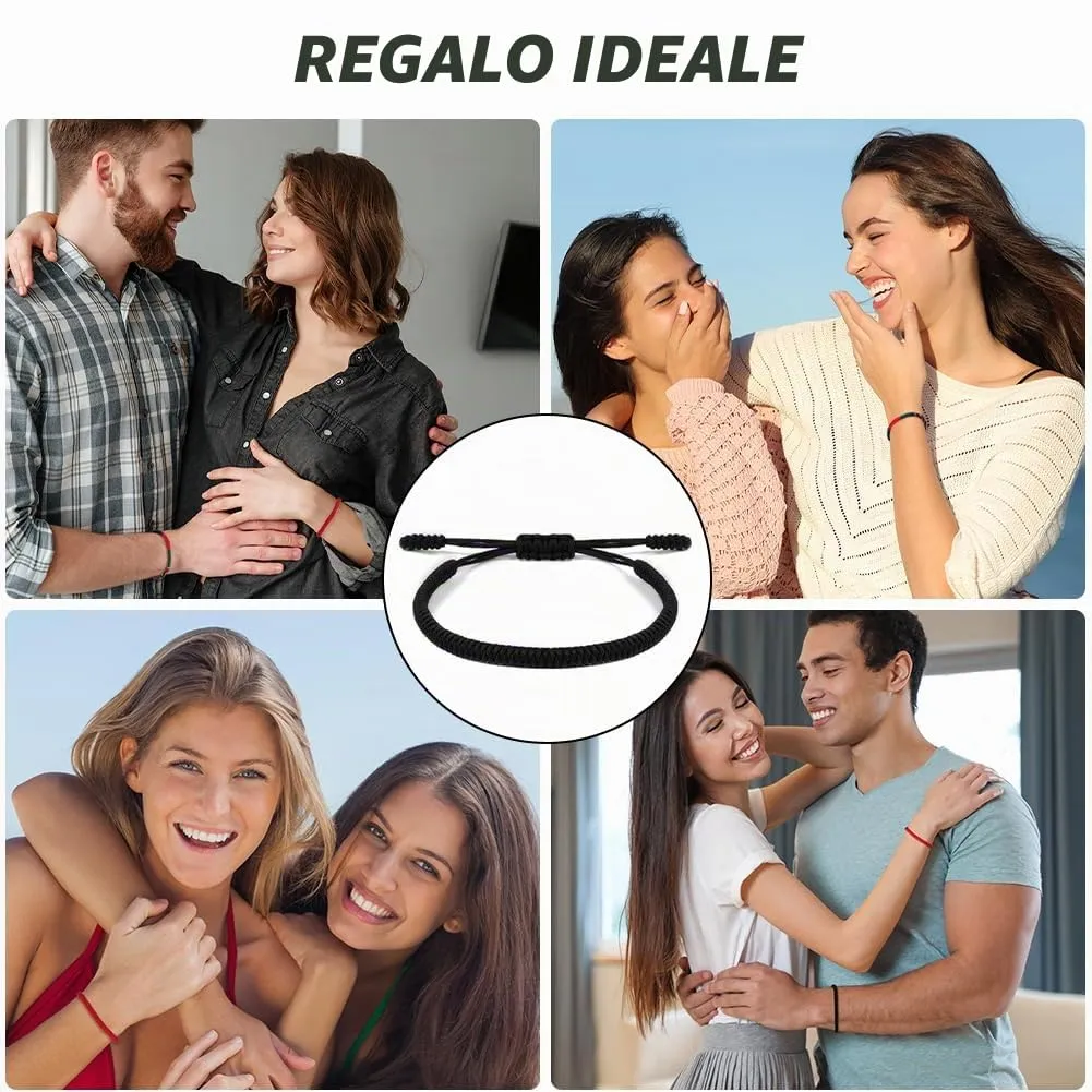 Aucuu Portafortuna Braccialetto, Braccialetti Intrecciati, Braccialetti Amicizia Intrecciati, Tibetano Amicizia Corda Bracciale, Bracciali Fatto a Mano, Bracciale Regolabile per Donne Uomo Bambini - immagine 6