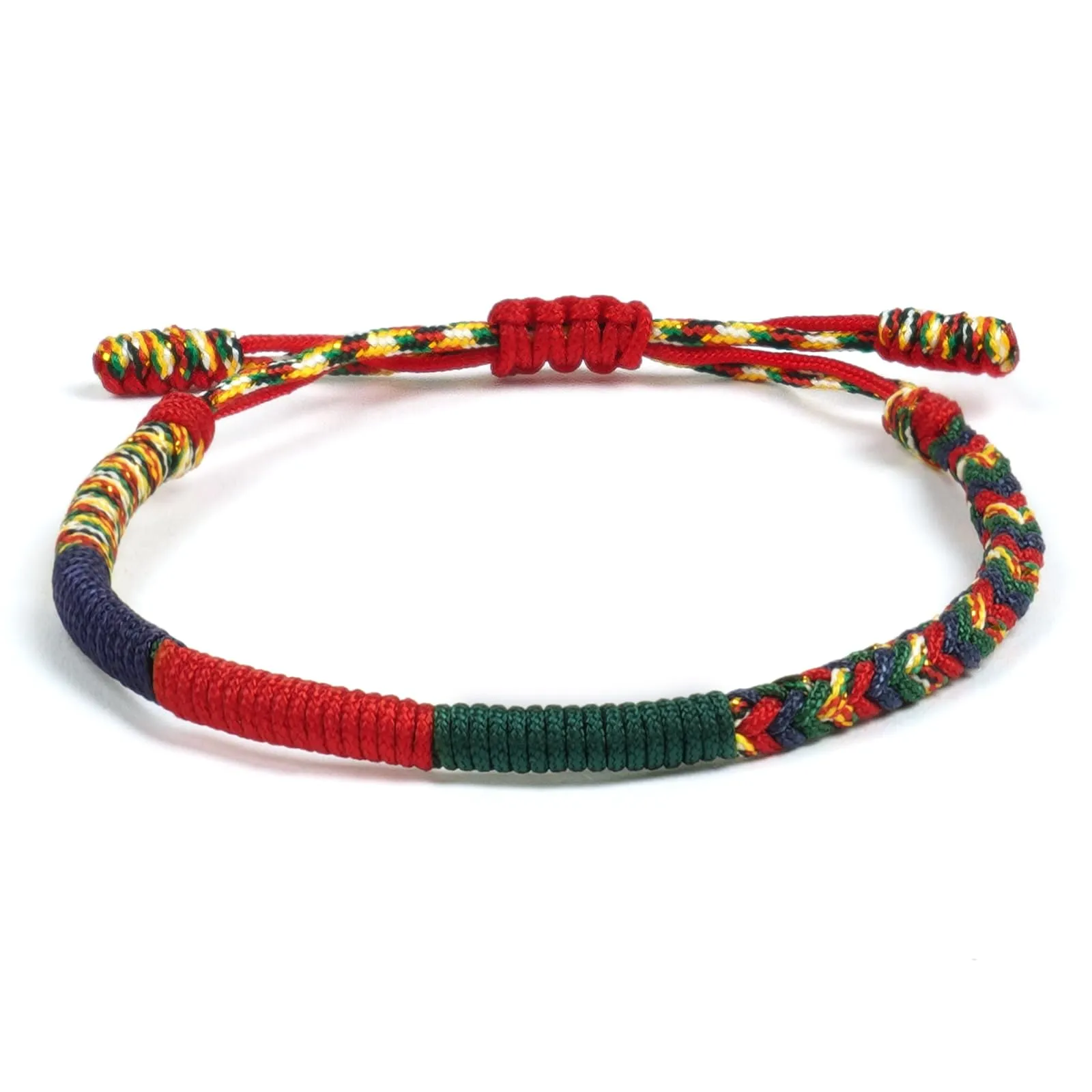 Aucuu Portafortuna Braccialetto, Braccialetti Intrecciati, Braccialetti Amicizia Intrecciati, Tibetano Amicizia Corda Bracciale, Bracciali Fatto a Mano, Bracciale Regolabile per Donne Uomo Bambini - immagine 1