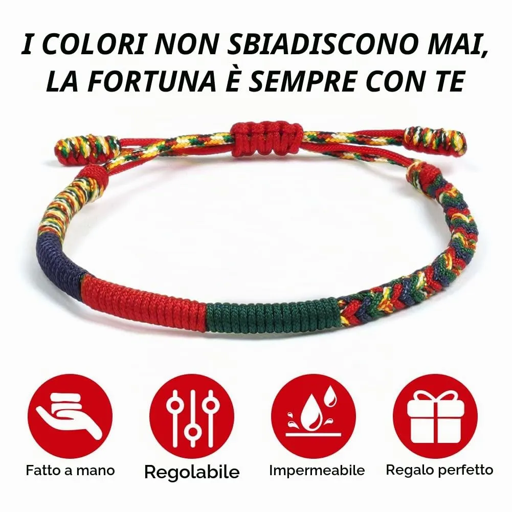 Aucuu Portafortuna Braccialetto, Braccialetti Intrecciati, Braccialetti Amicizia Intrecciati, Tibetano Amicizia Corda Bracciale, Bracciali Fatto a Mano, Bracciale Regolabile per Donne Uomo Bambini - immagine 3