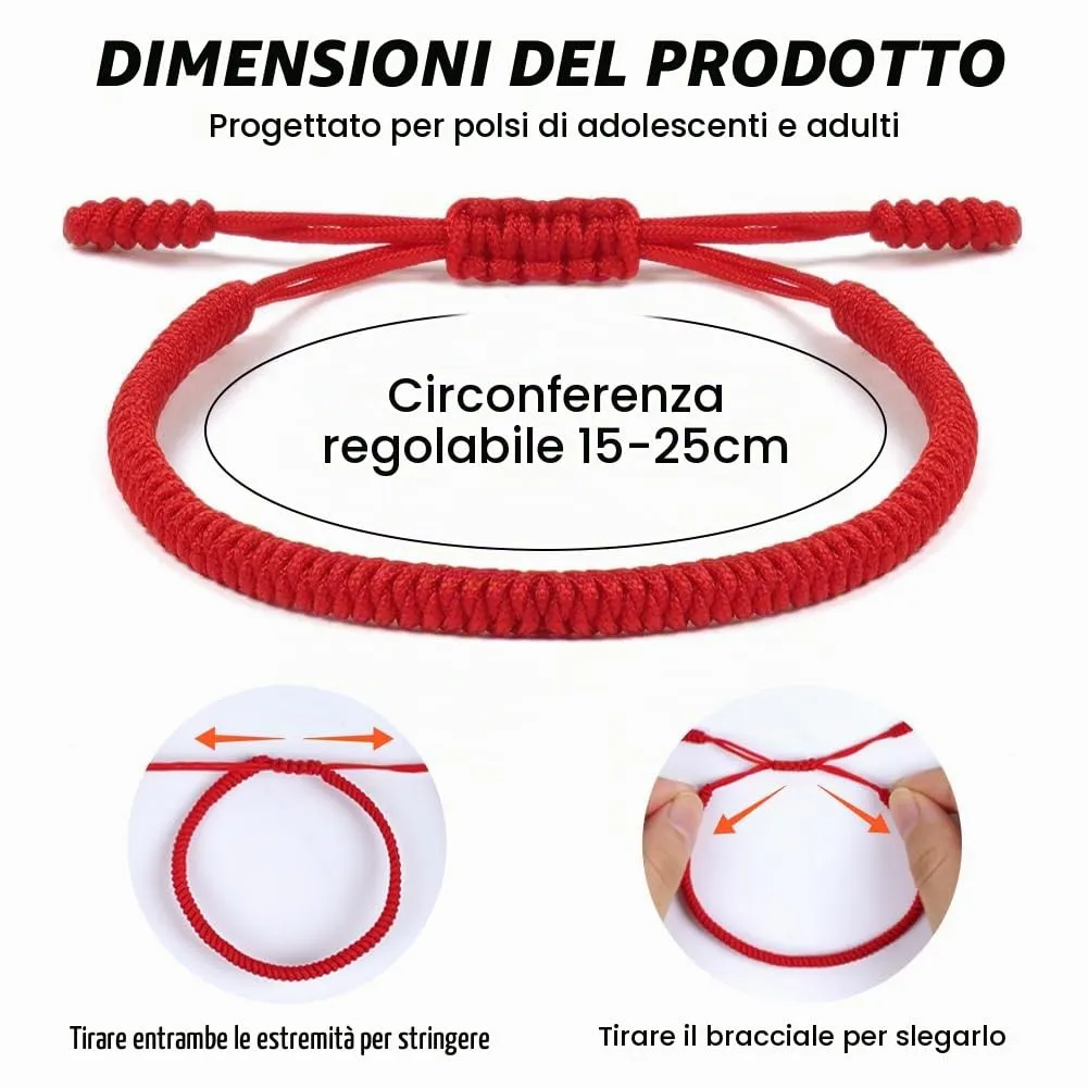 Aucuu Portafortuna Braccialetto, Braccialetti Intrecciati, Braccialetti Amicizia Intrecciati, Tibetano Amicizia Corda Bracciale, Bracciali Fatto a Mano, Bracciale Regolabile per Donne Uomo Bambini - immagine 2