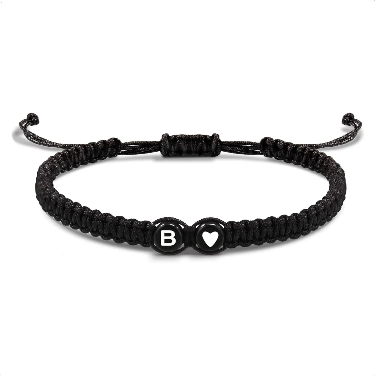 Bracciale con Lettera e Cuore - Iniziale Nome Regalo per Donna e Uomo (B) - immagine 1