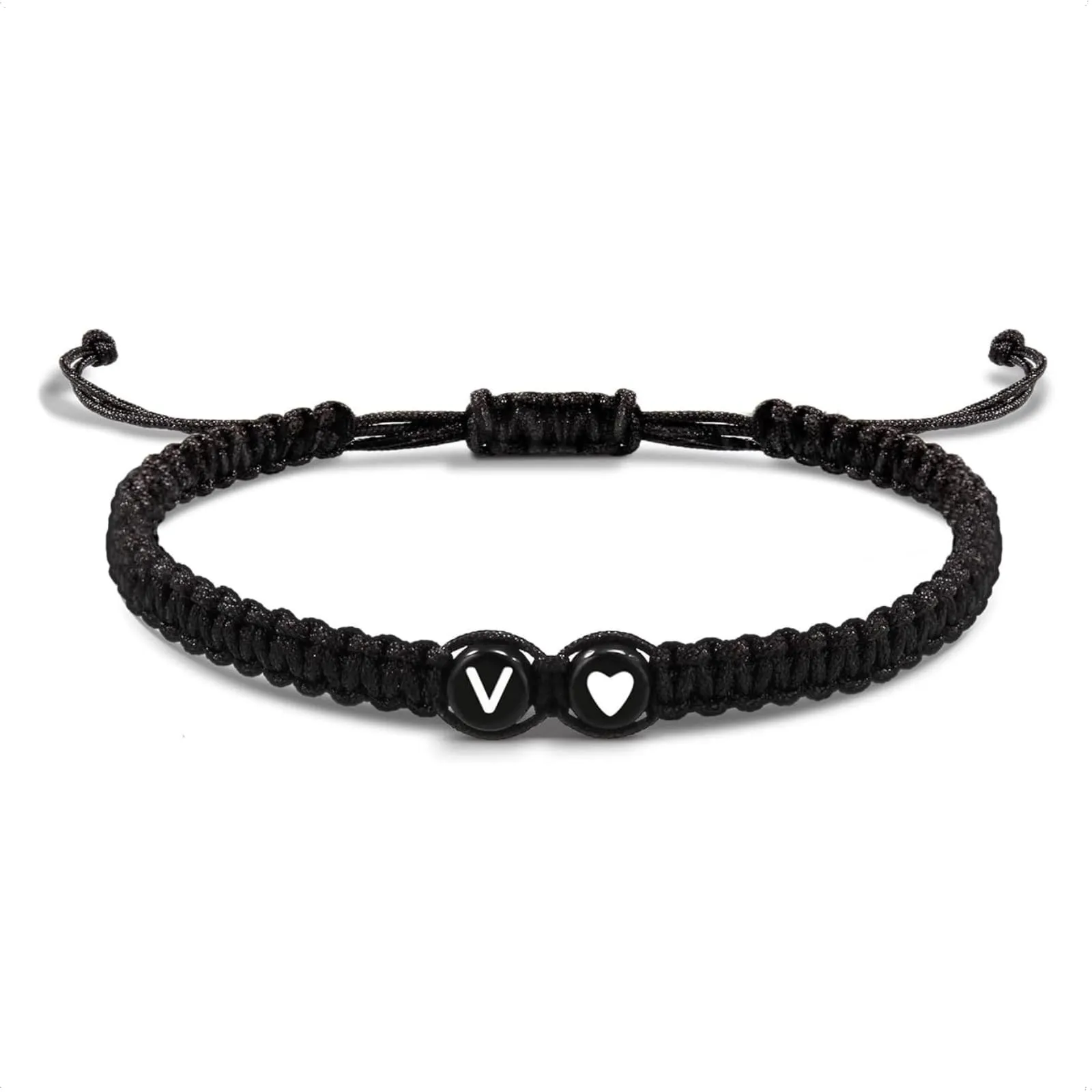 Bracciale con Lettera e Cuore - Iniziale Nome Regalo per Donna e Uomo (V) - immagine 1
