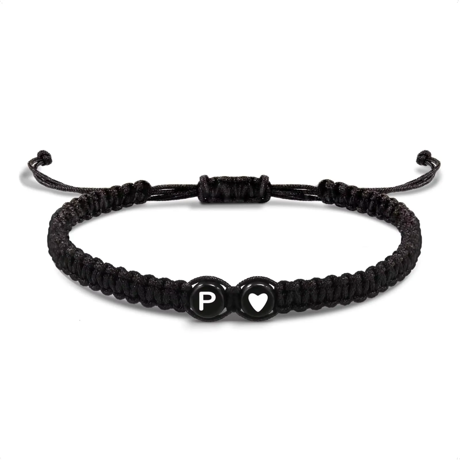 Bracciale con Lettera e Cuore - Iniziale Nome Regalo per Donna e Uomo (P) - immagine 1