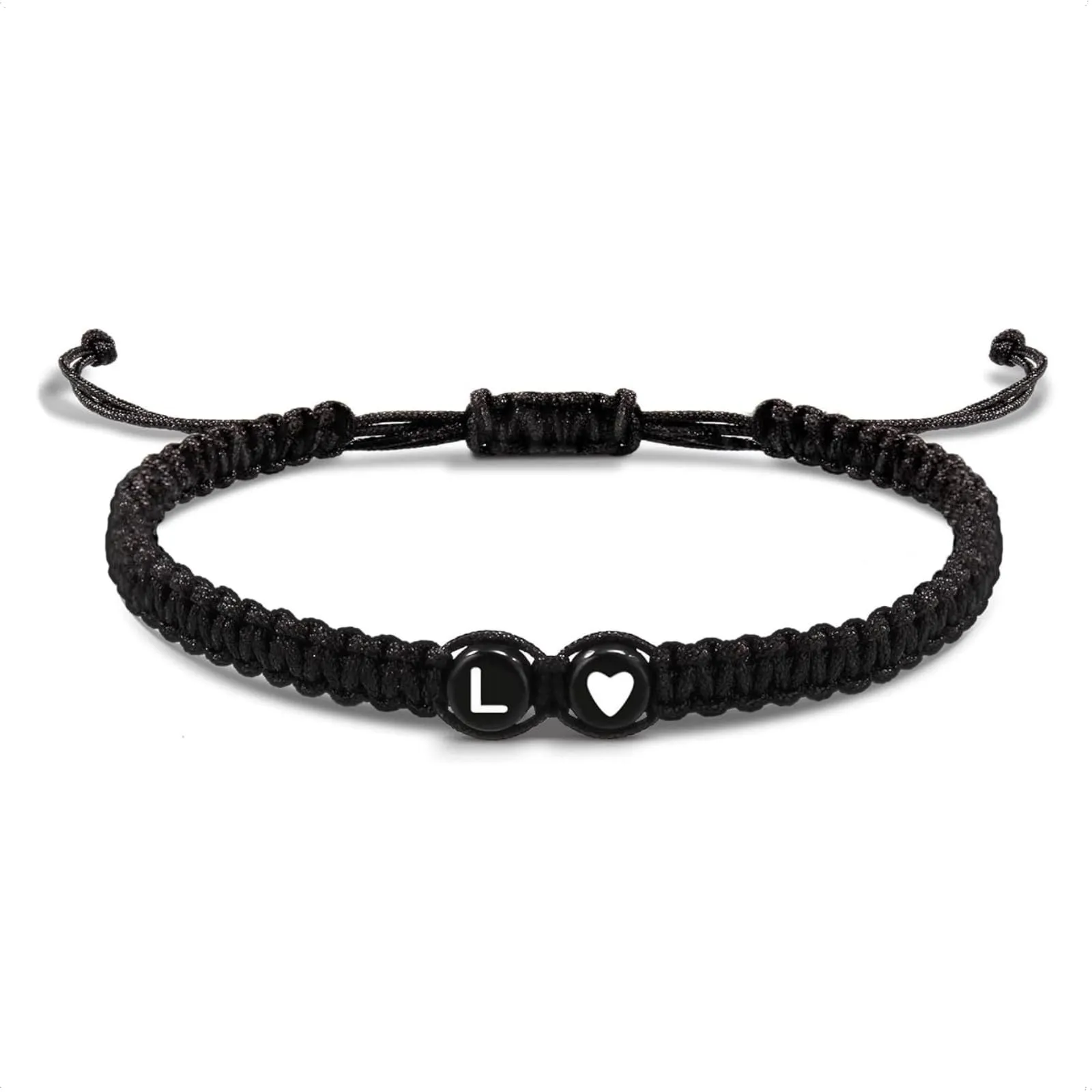 Bracciale con Lettera e Cuore - Iniziale Nome Regalo per Donna e Uomo (L) - immagine 1