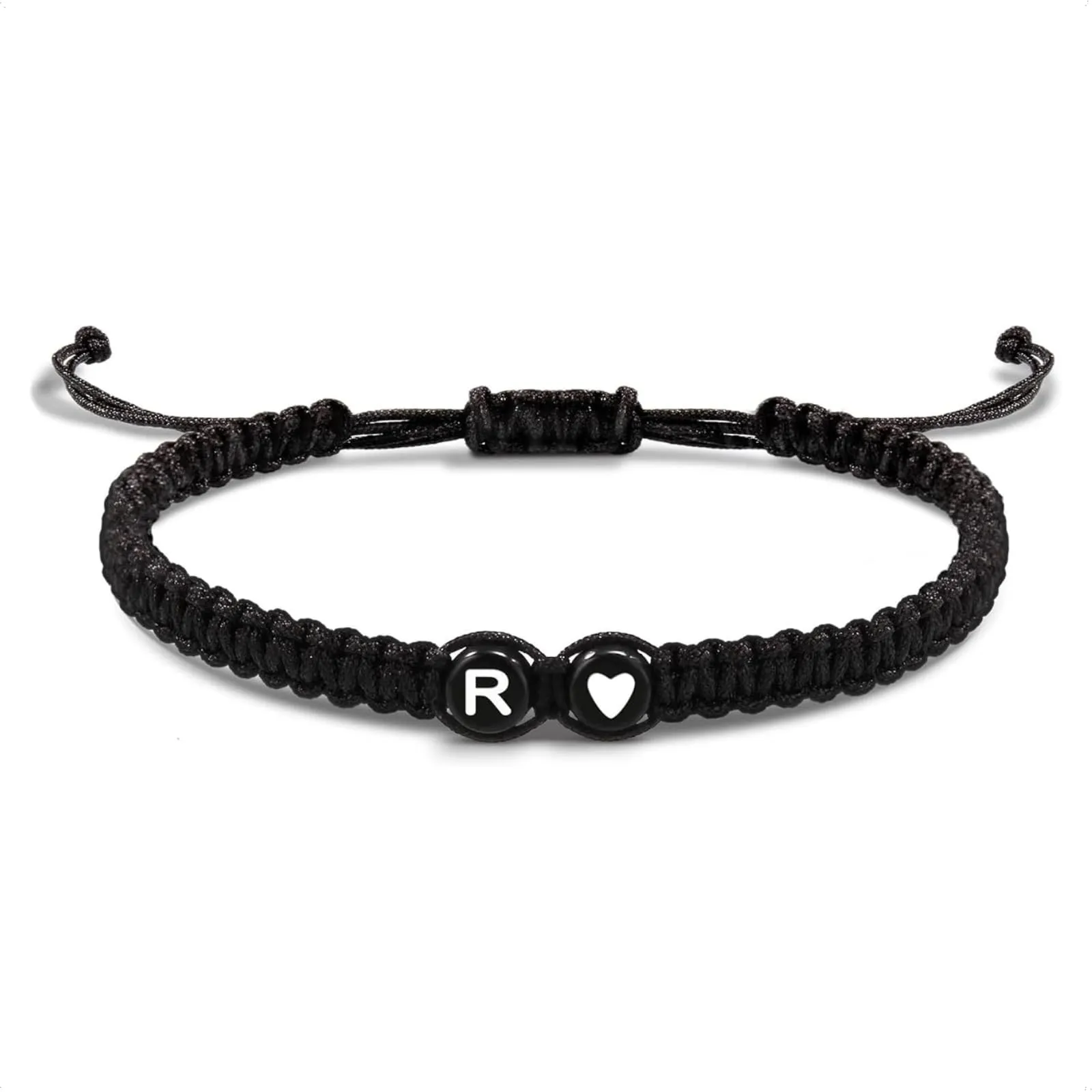 Bracciale con Lettera e Cuore - Iniziale Nome Regalo per Donna e Uomo (R) - immagine 1