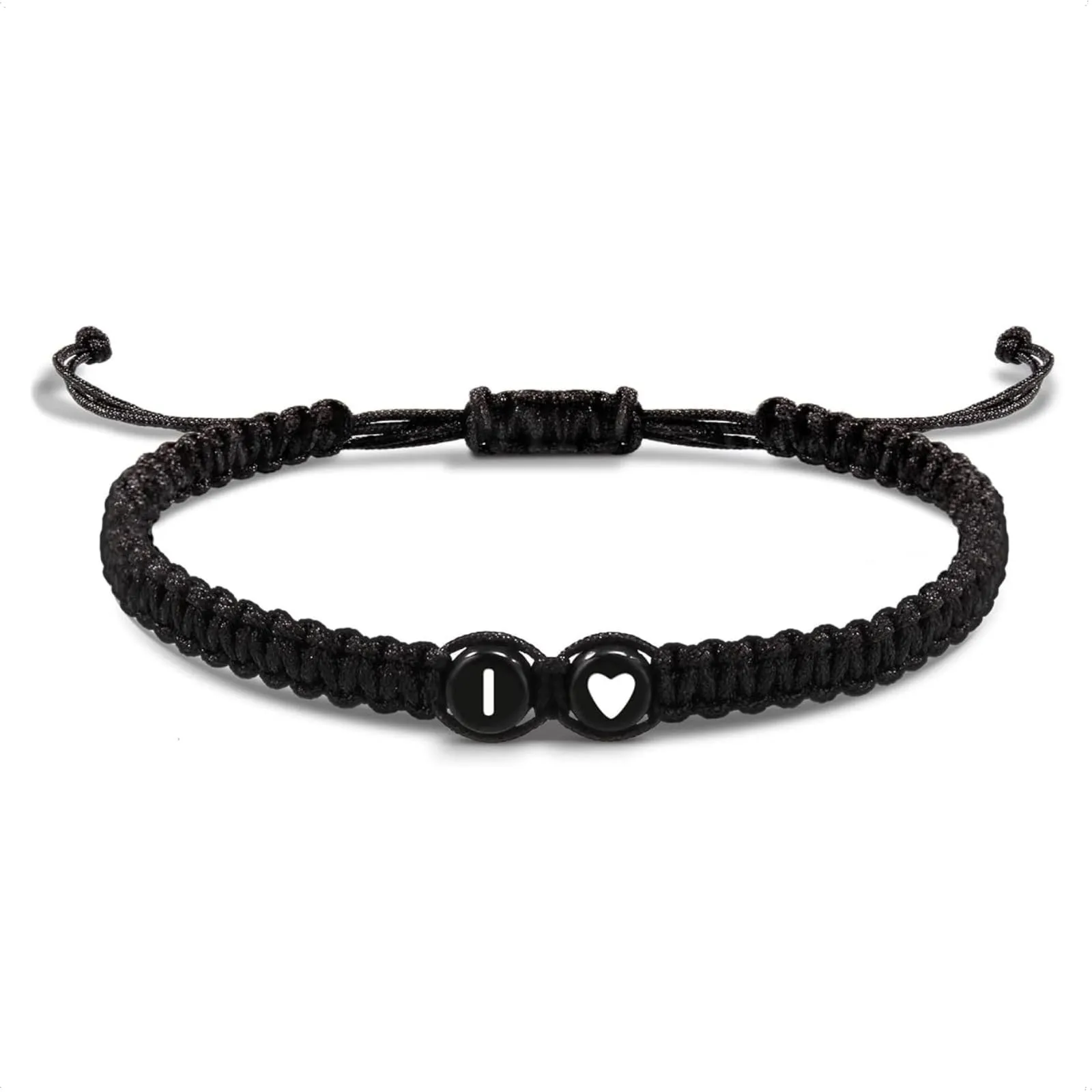 Bracciale con Lettera e Cuore - Iniziale Nome Regalo per Donna e Uomo (I) - immagine 1