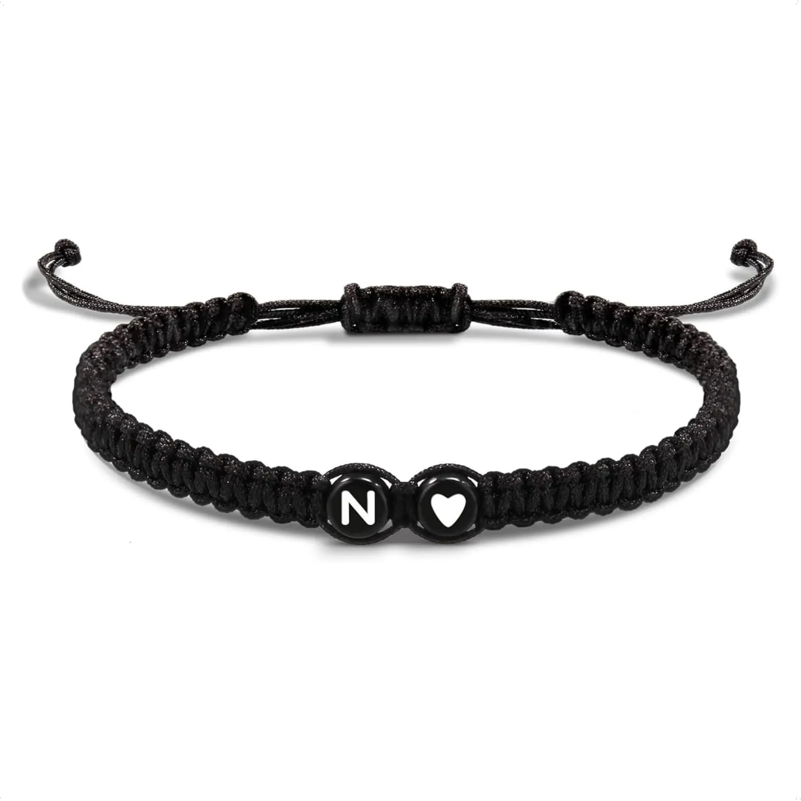 Bracciale con Lettera e Cuore - Iniziale Nome Regalo per Donna e Uomo (N) - immagine 1