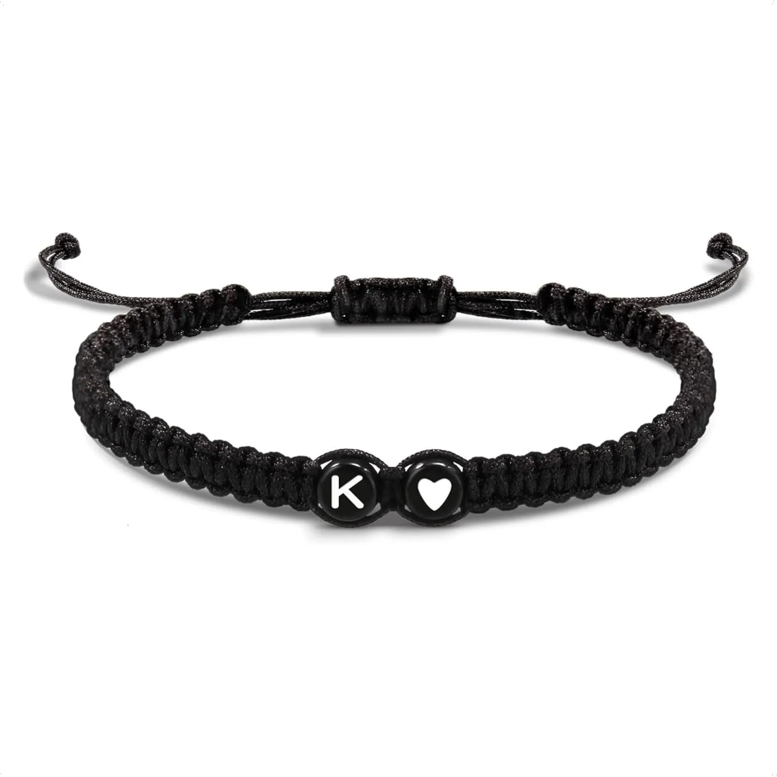 Bracciale con Lettera e Cuore - Iniziale Nome Regalo per Donna e Uomo (K) - immagine 1