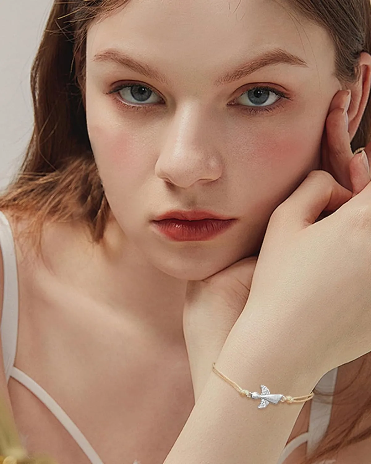 CULEB Bracciale Angelo Custode e Albero della Vita, Portafortuna in Argento con Cordoncino Intrecciato Regolabile, Regalo per Cresima, Battesimo e Comunione per Ragazze e Donne - immagine 5