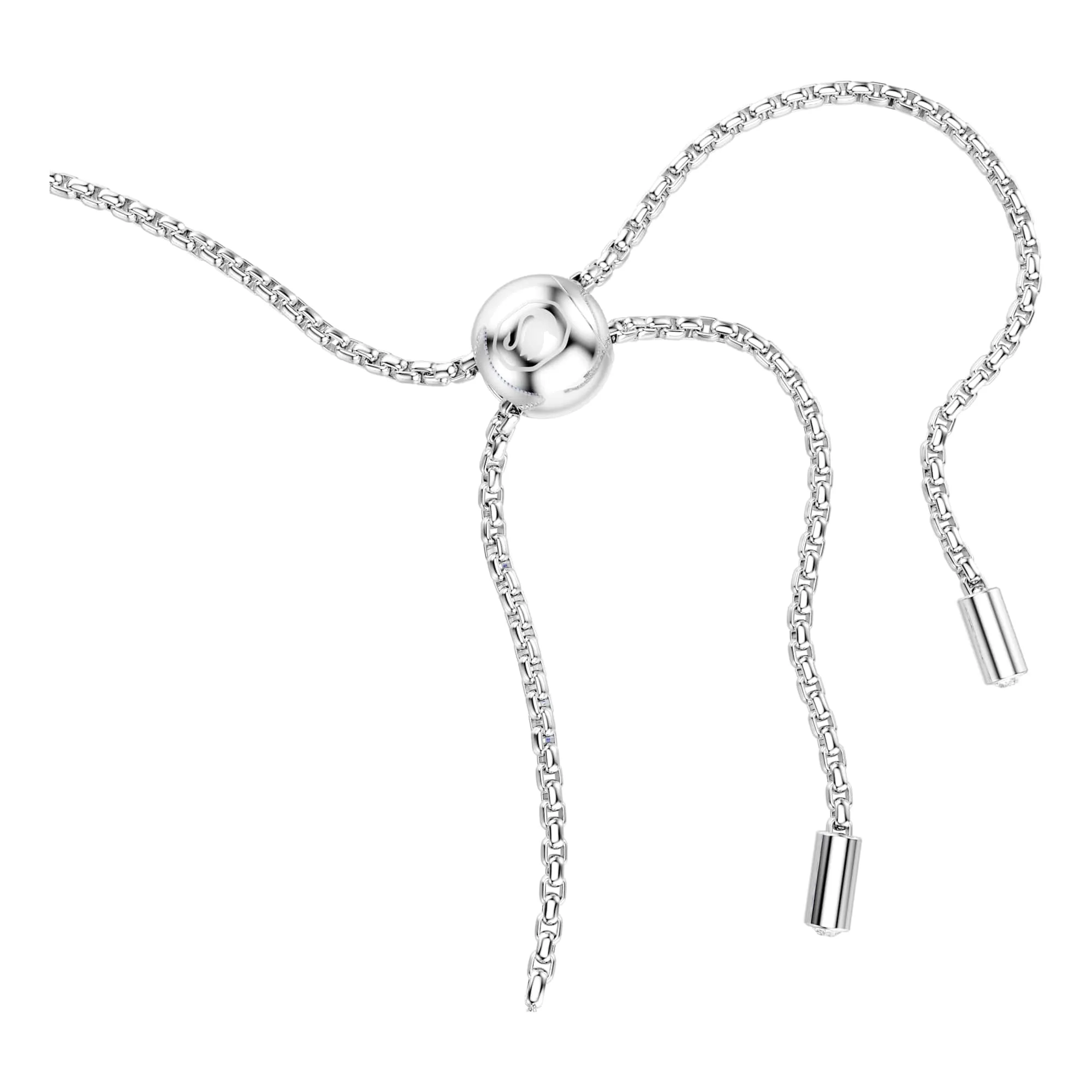 Swarovski Matrix Bracciale Tennis, Gioiello Versatile con Zirconia Trasparenti e Blu, Pietre a Tagli Arrotondati Misti, Chiusura a Scorrimento, Placcatura in Tonalità Rodio, 24 cm, 0,3 cm - immagine 3