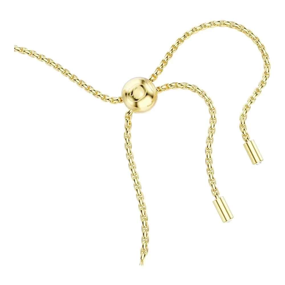 Swarovski Matrix Bracciale Tennis, Gioiello Versatile con Zirconia Trasparenti, Pietre Scintillanti a Taglio Round, Chiusura a Scorrimento, Placcatura in Tonalità Oro, 12-24 cm, 0,2 cm - immagine 3