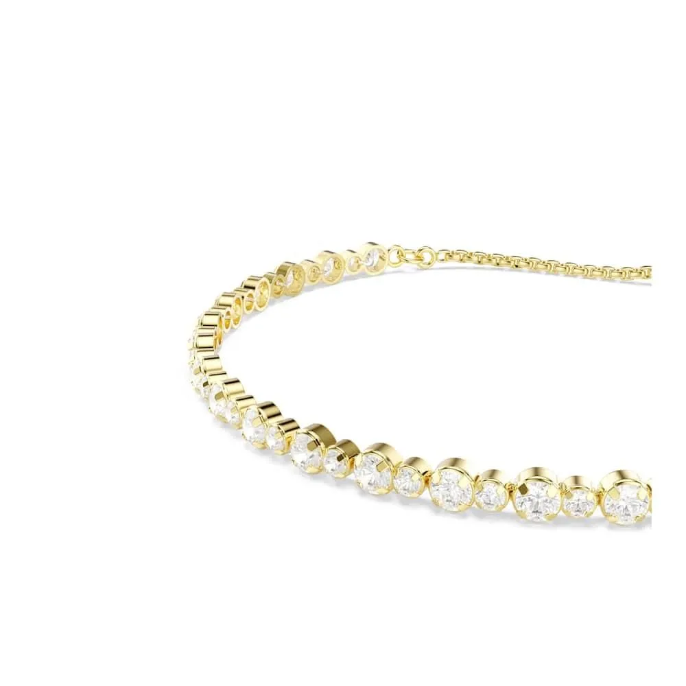 Swarovski Matrix Bracciale Tennis, Gioiello Versatile con Zirconia Trasparenti, Pietre Scintillanti a Taglio Round, Chiusura a Scorrimento, Placcatura in Tonalità Oro, 12-24 cm, 0,2 cm - immagine 4
