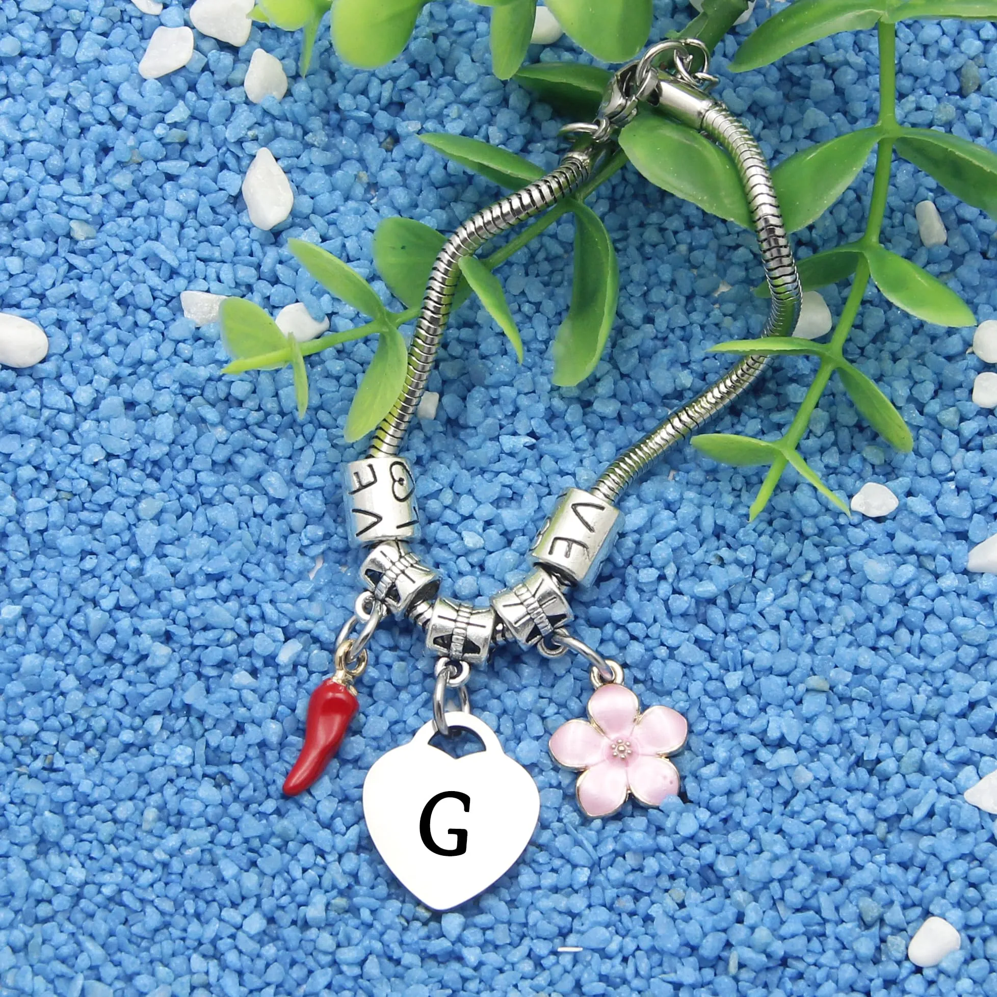 GUOYU Bracciale con Lettera Iniziale G,Bracciale Braccialetto Donna,Regalo Natale per Amica Collega Mamma Nonna Sorella, Regalo Compleanno Laurea Donna - immagine 3